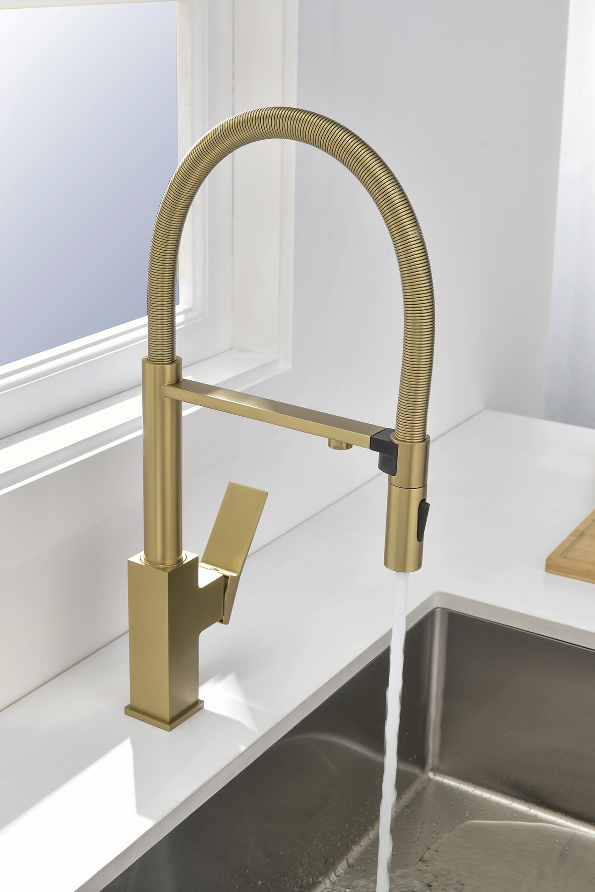 05126-S Смес. для кухни с гиб МАГ. изл. и под. фильт. (Мат. Золото) GANZER (10/1шт)