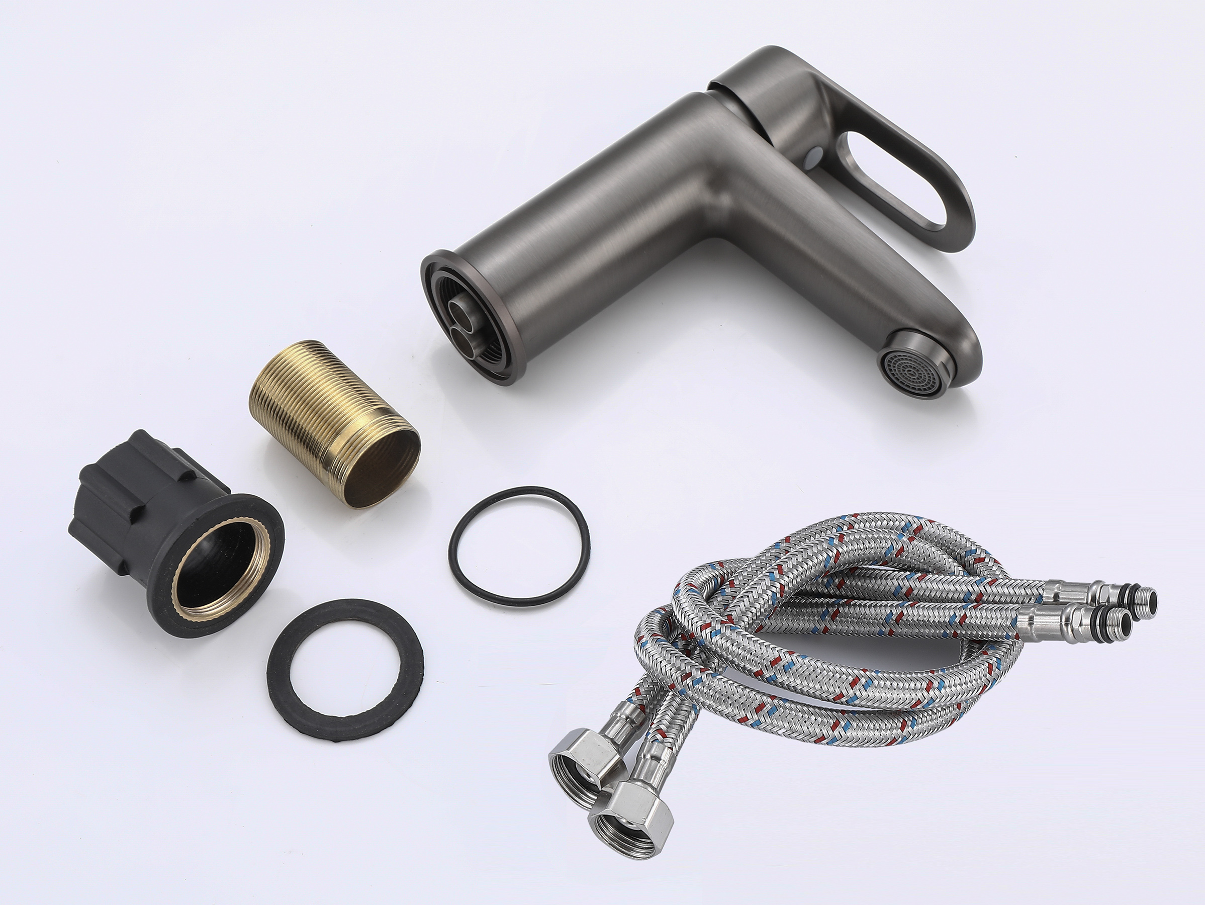 10018-P Смеситель для умывальника (ГРАФИТ)  HANSEN  (10/1шт)