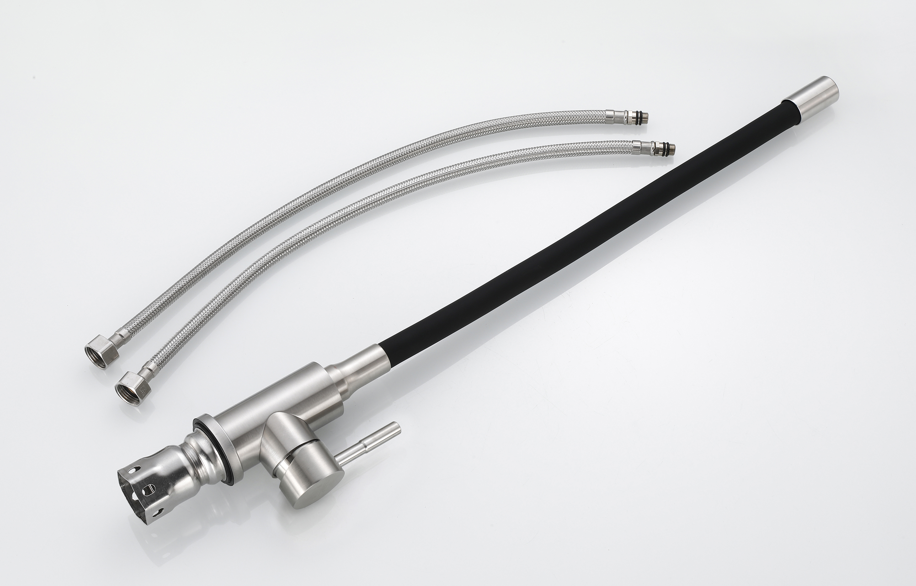 59304-GC Смес. из НЕРЖ. для кух. (САТИН с гиб. чер. изл.) HANSEN  (20/1шт)