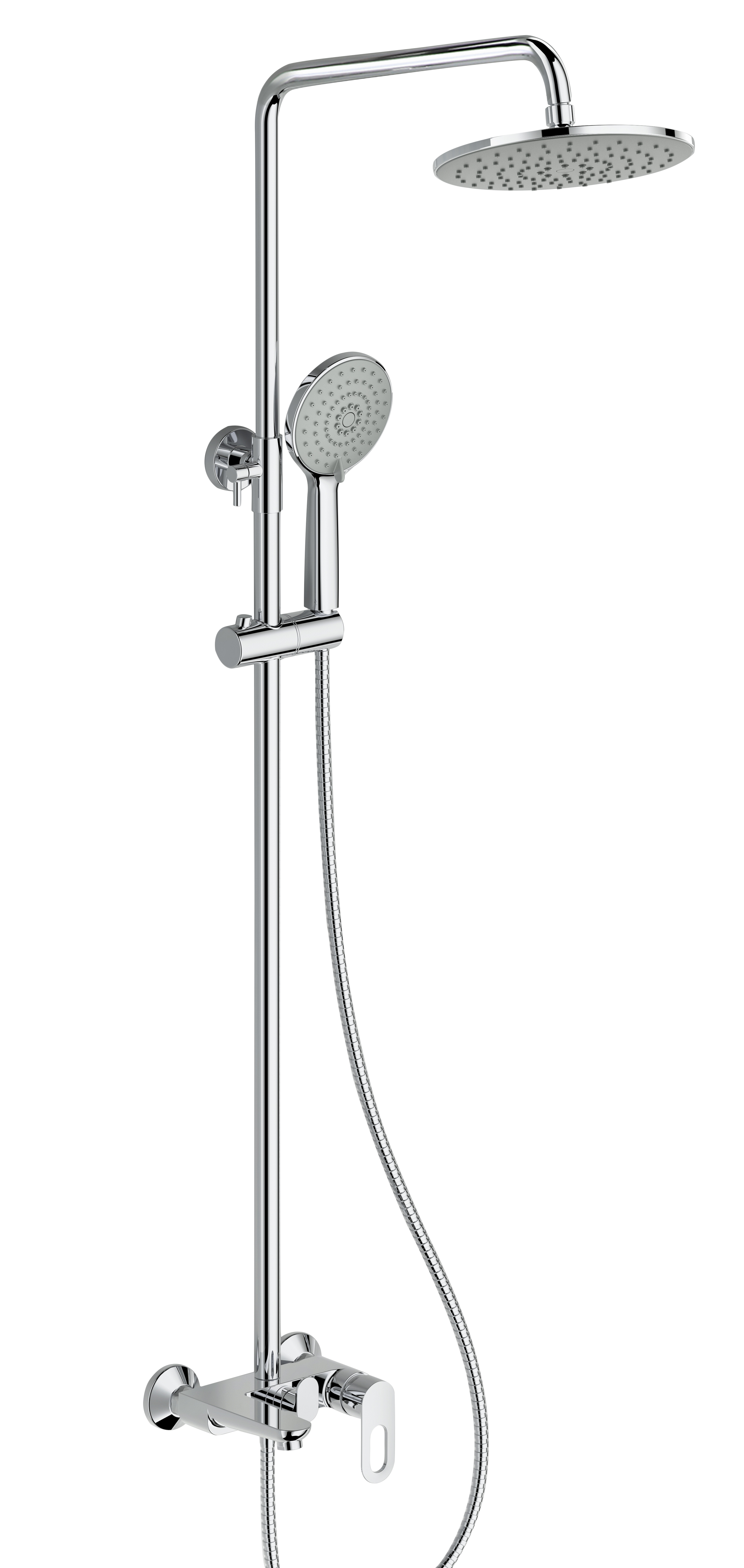 33018 Однорукий душевой релинг (ХРОМ)  HANSEN  (5/1шт)