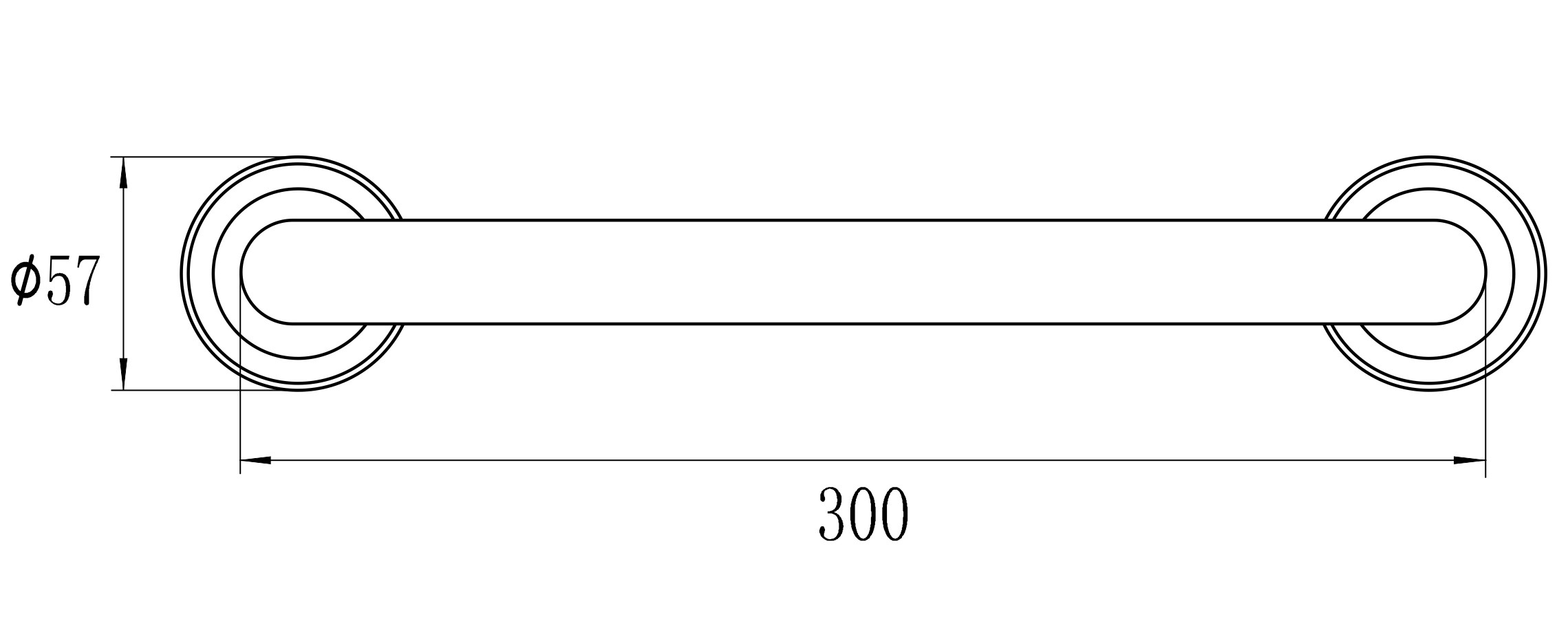 31003-E Поручень для ванны (ЗОЛОТО) 30см GANZER  (20/1шт)
