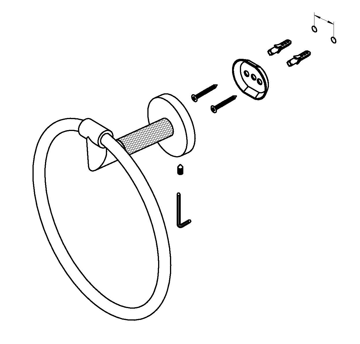 19540-Q Полотенцедержатель кольцевой (ГРАФИТ) GANZER  (20/1шт)