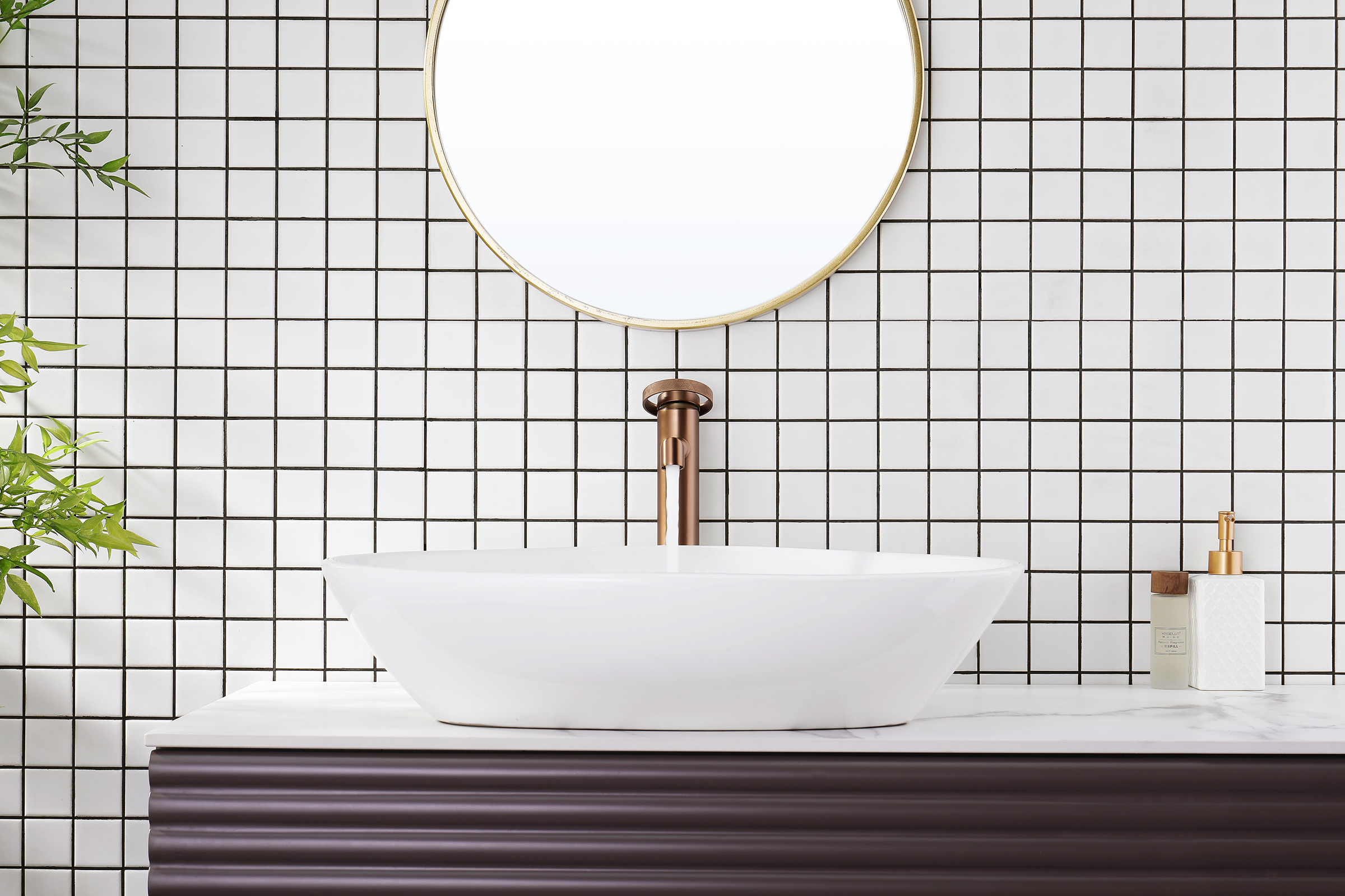 19112-R Смеситель од. для раковины-чаши (Роз. Золото) GANZER (10/1шт)