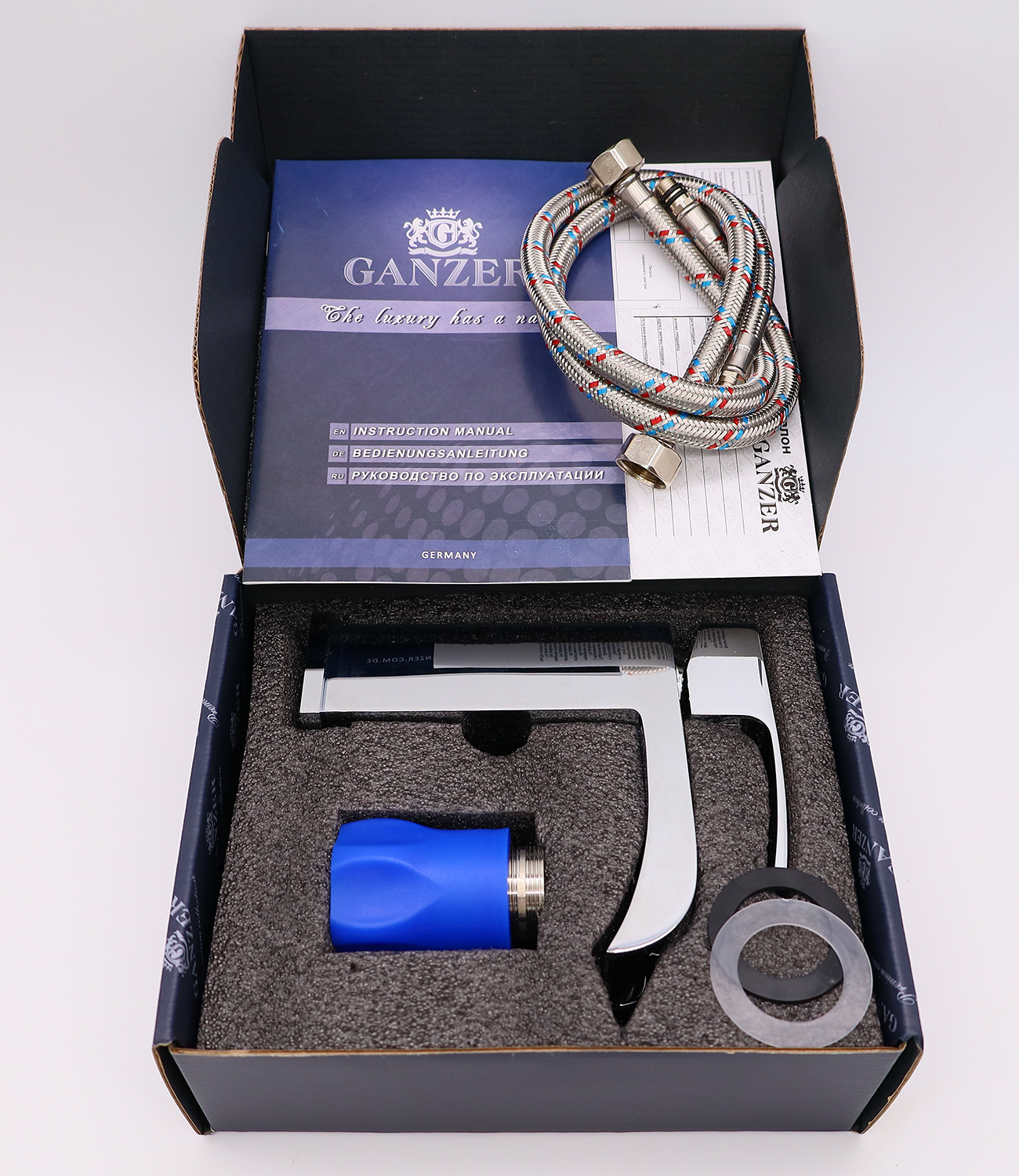 44014 Смеситель для умыв. (ВОДОПАД) "GANZER"  (10/1шт) Л/К