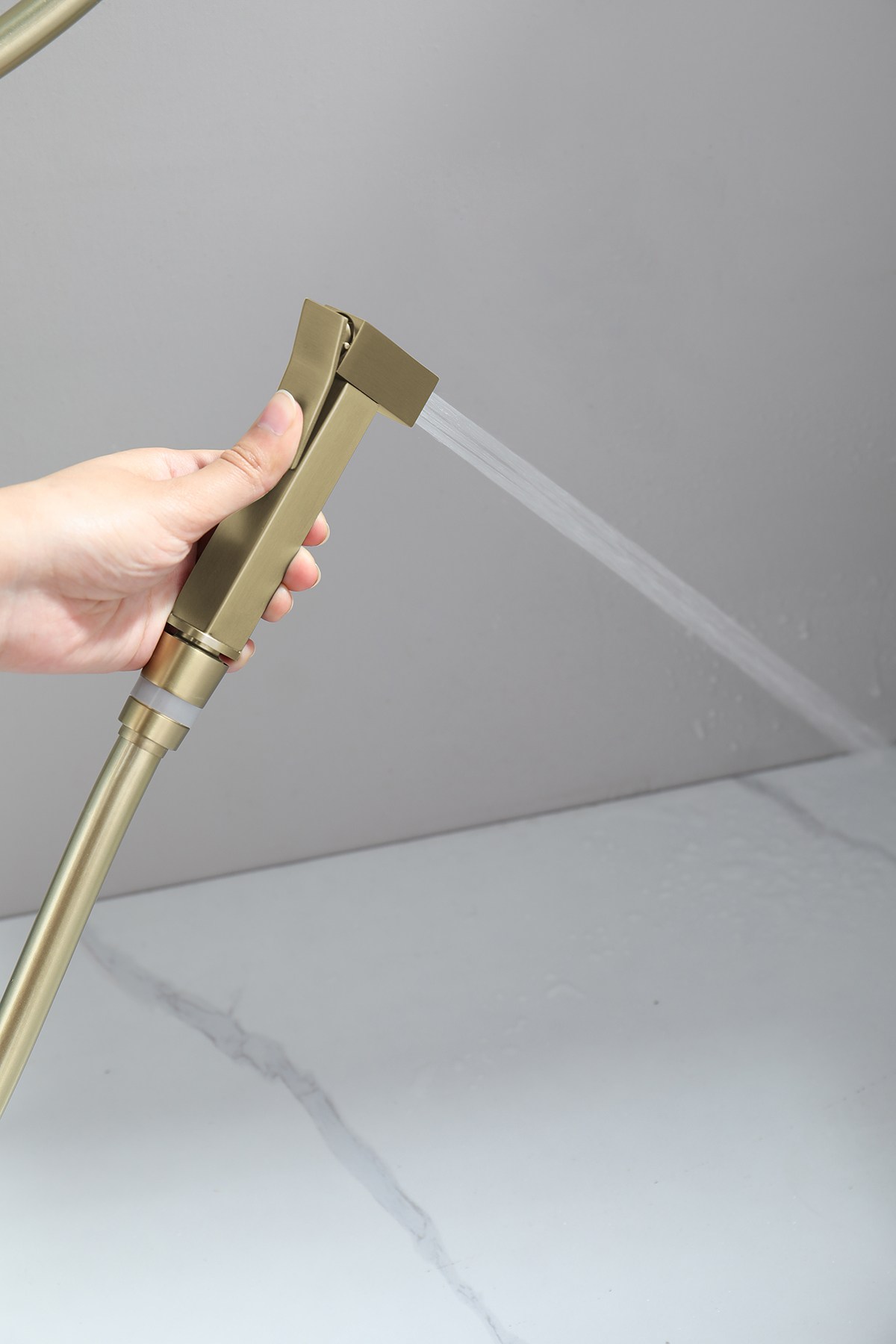 01157-S Смеситель встраиваемый с ГИГ. душом (Мат. Золото) GANZER (10/1шт)