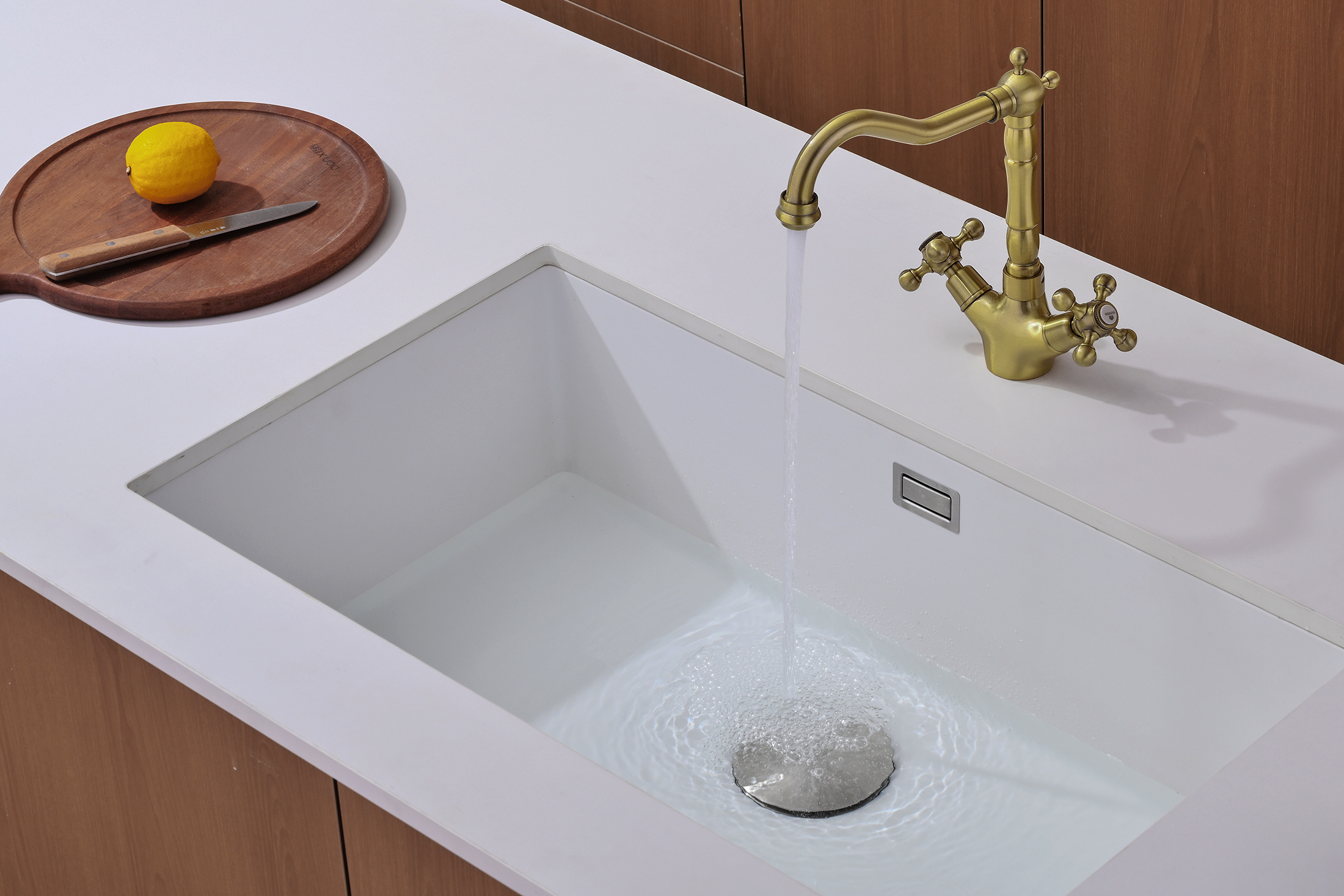 09122-D Смеситель 2-ух руч. для кухни (БРОНЗА) GANZER  (10/1шт)