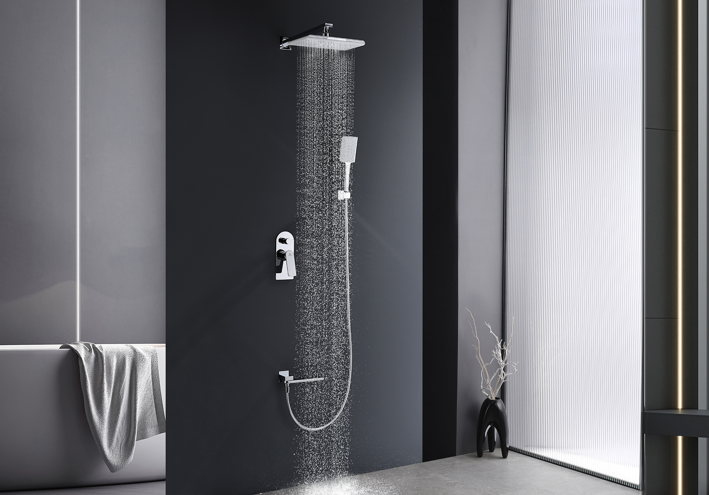 07165 Смеситель встраиваемый для душа с 3-функ. (ХРОМ) GANZER (6/1шт)