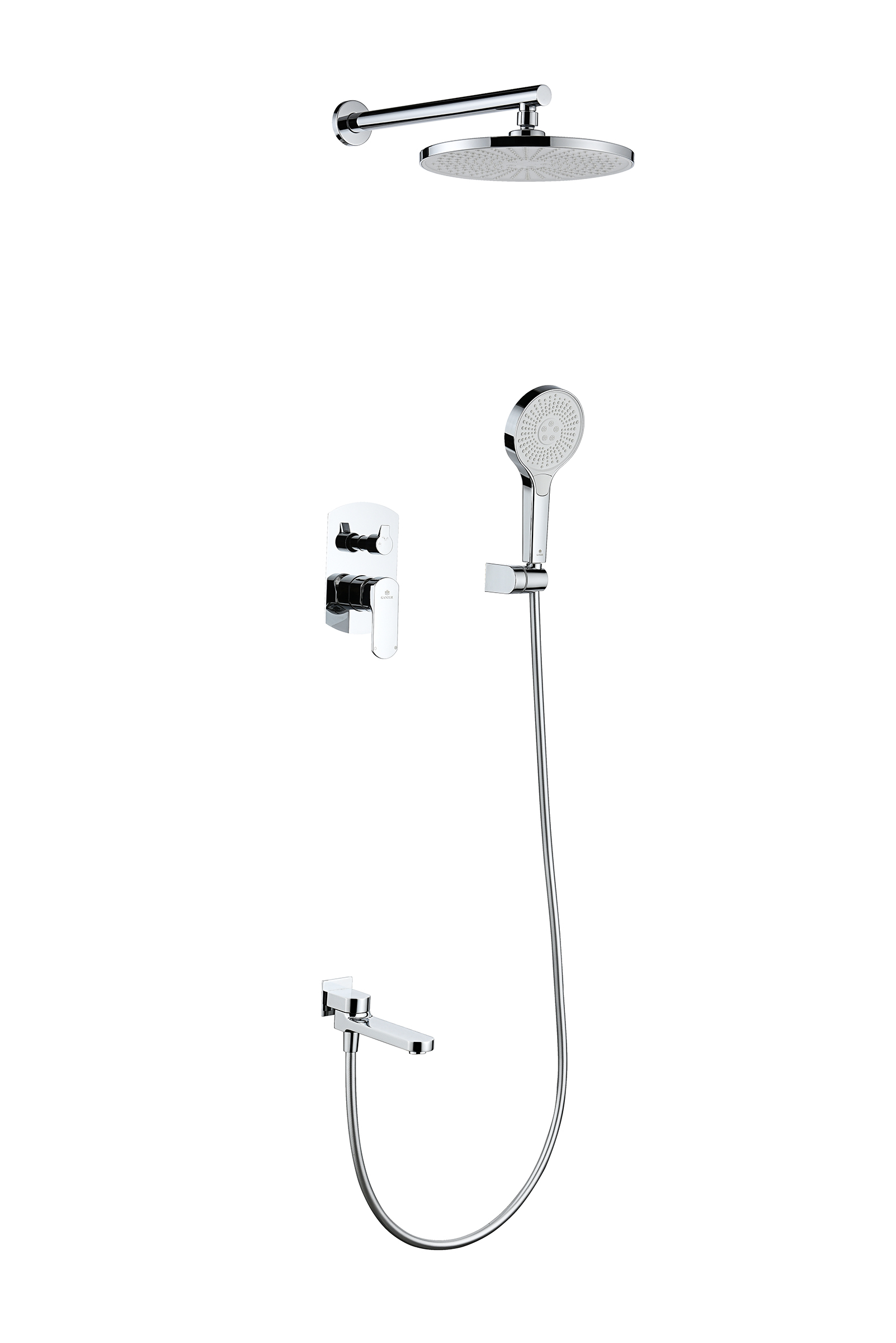 06165 Смеситель встраиваемый для душа с 3-функ. (ХРОМ) GANZER (6/1шт)