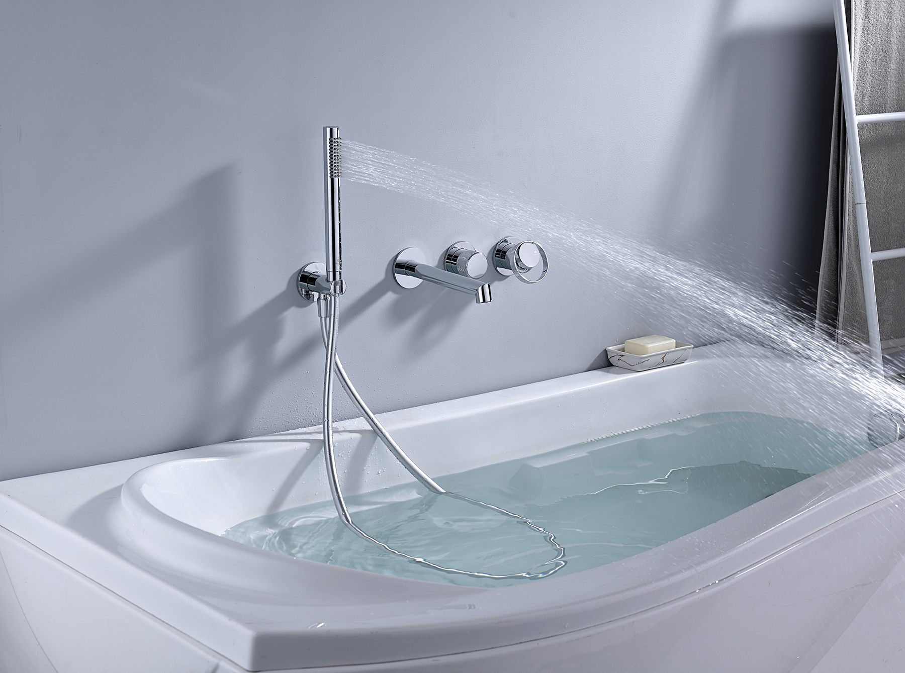 19134 Встроенный смес. для ванны  (ХРОМ) GANZER  (6/1шт)