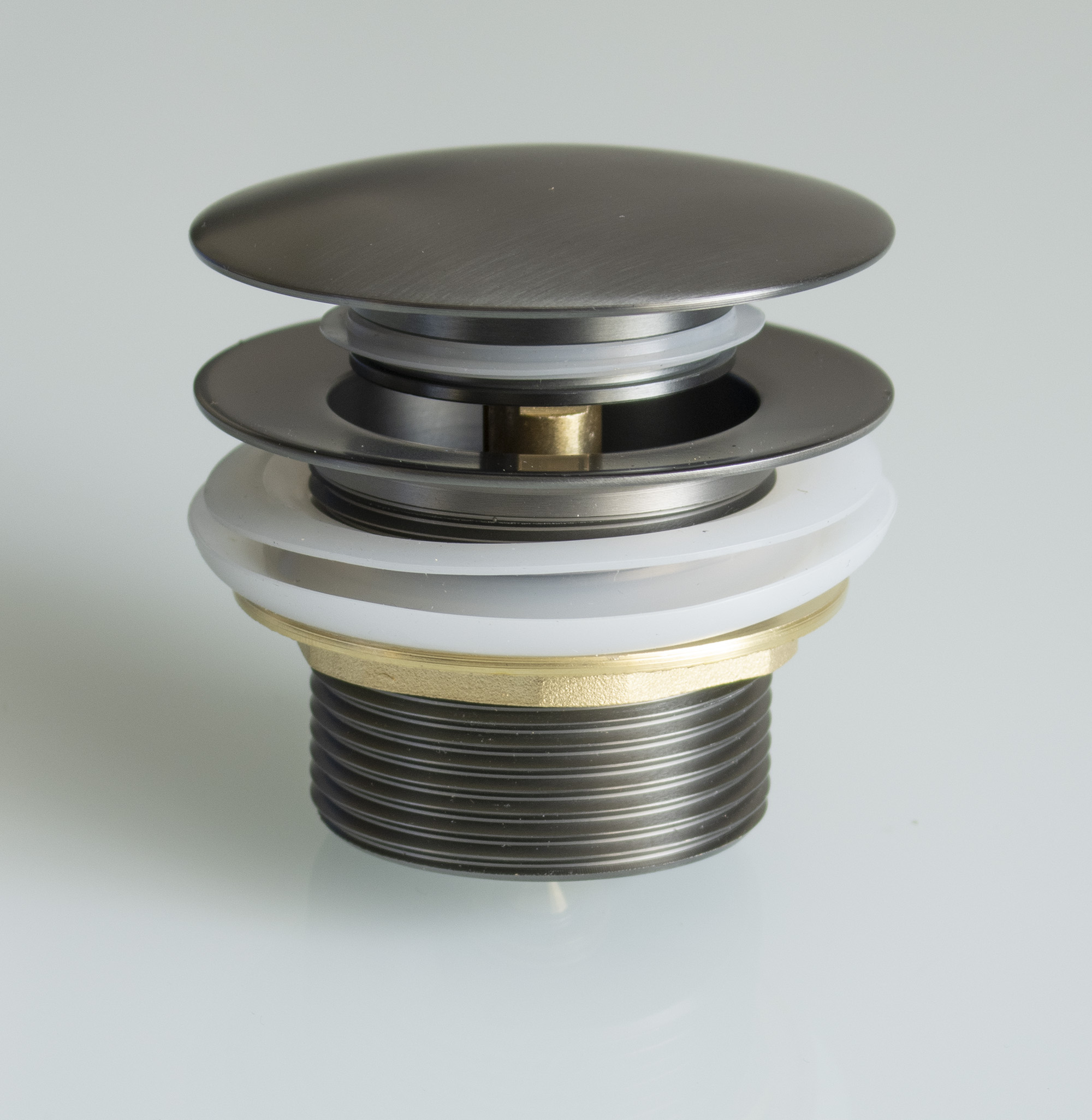 Донный клапан на ванну 1"1/2 (ГРАФИТ) GANZER  (50/1шт)