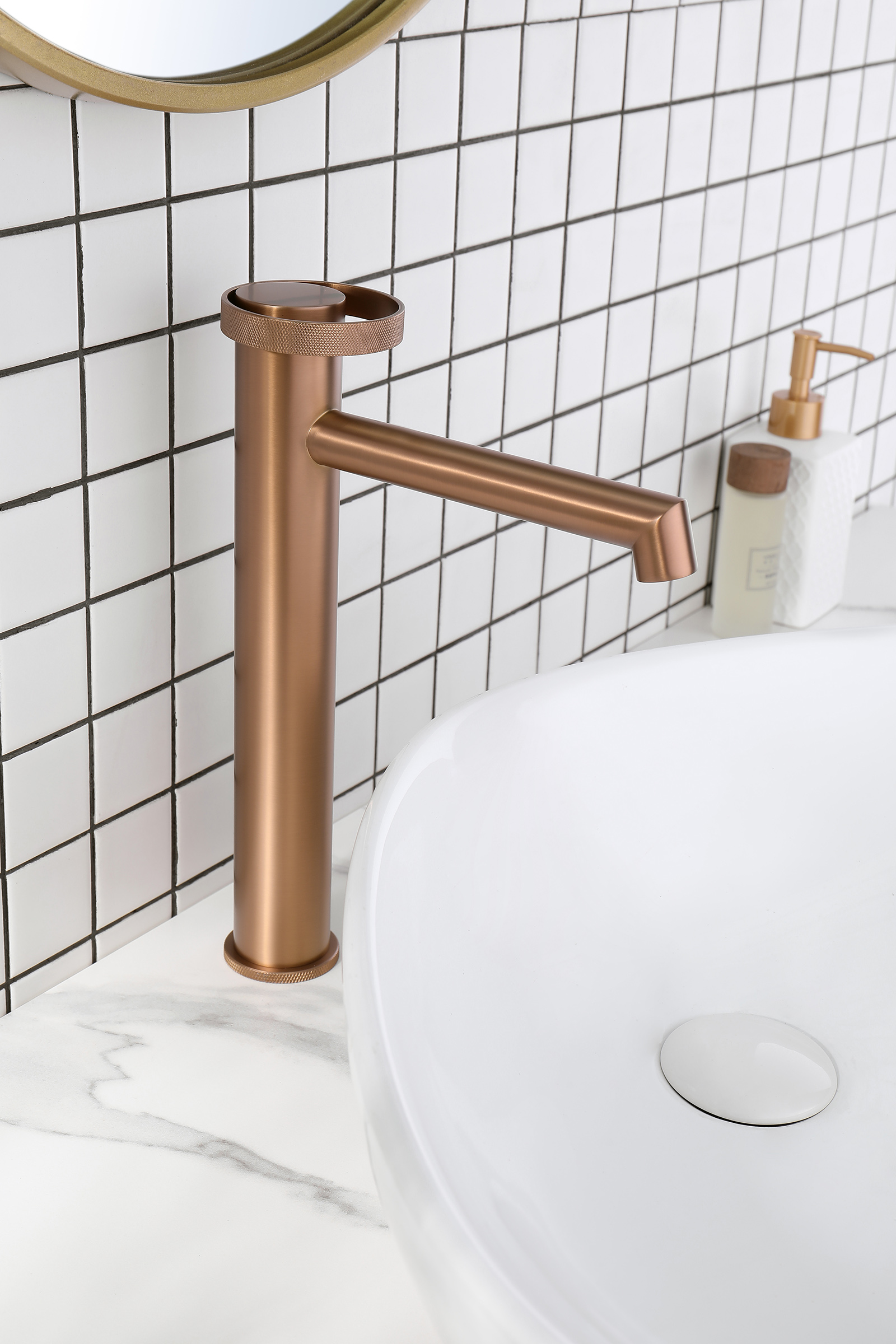 19112-R Смеситель од. для раковины-чаши (Роз. Золото) GANZER (10/1шт)