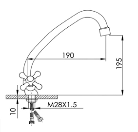41050 Cмеситель  для кухни HANSEN  (10/1шт)