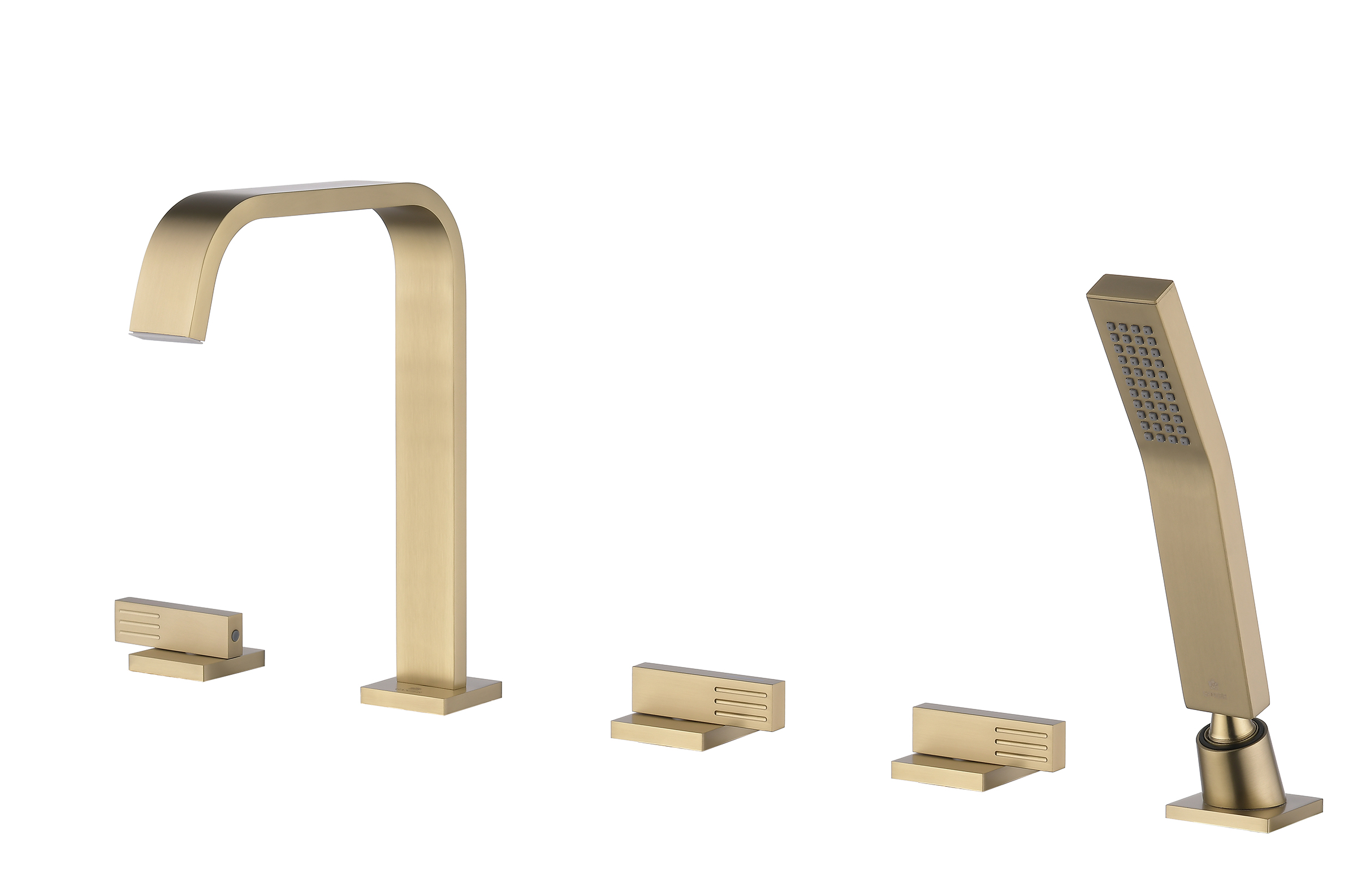 01133-S Смеситель на борт ванны (5-отв,Мат. Золото)  GANZER (10/1шт)