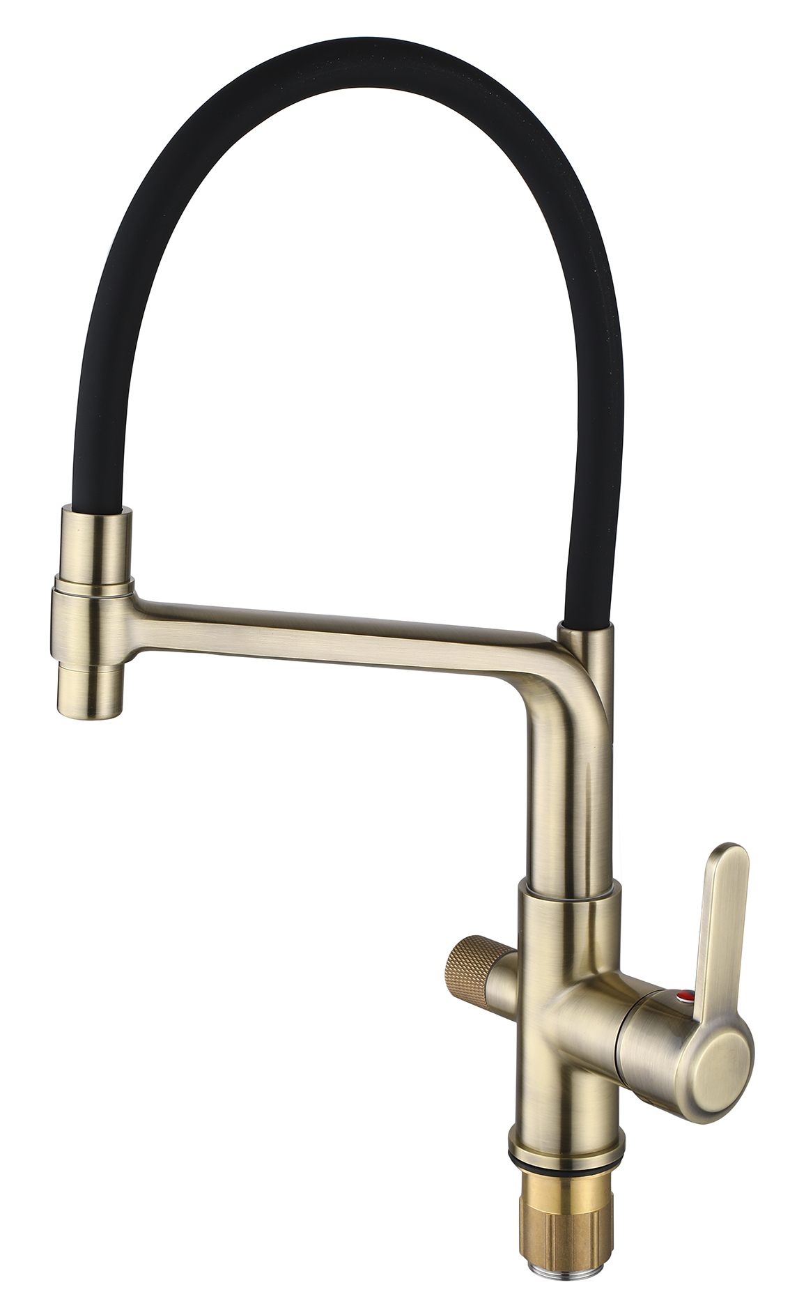 15075-DC Смес. для кухни с гиб шланг и под фильт (БРОНЗА+ЧЕРНЫЙ) HANSEN (10/1шт)