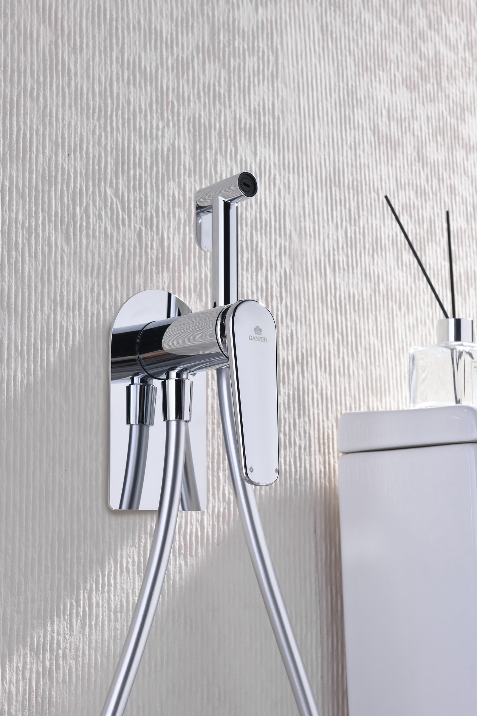 02157 Смеситель встраиваемый с ГИГ. душем (ХРОМ) GANZER (10/1шт)