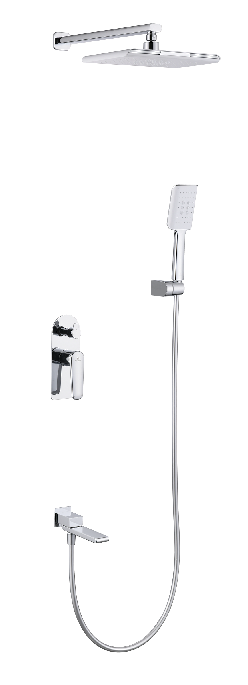 02165 Смеситель встраиваемый для душа с 3-функ. (ХРОМ) GANZER (6/1шт)