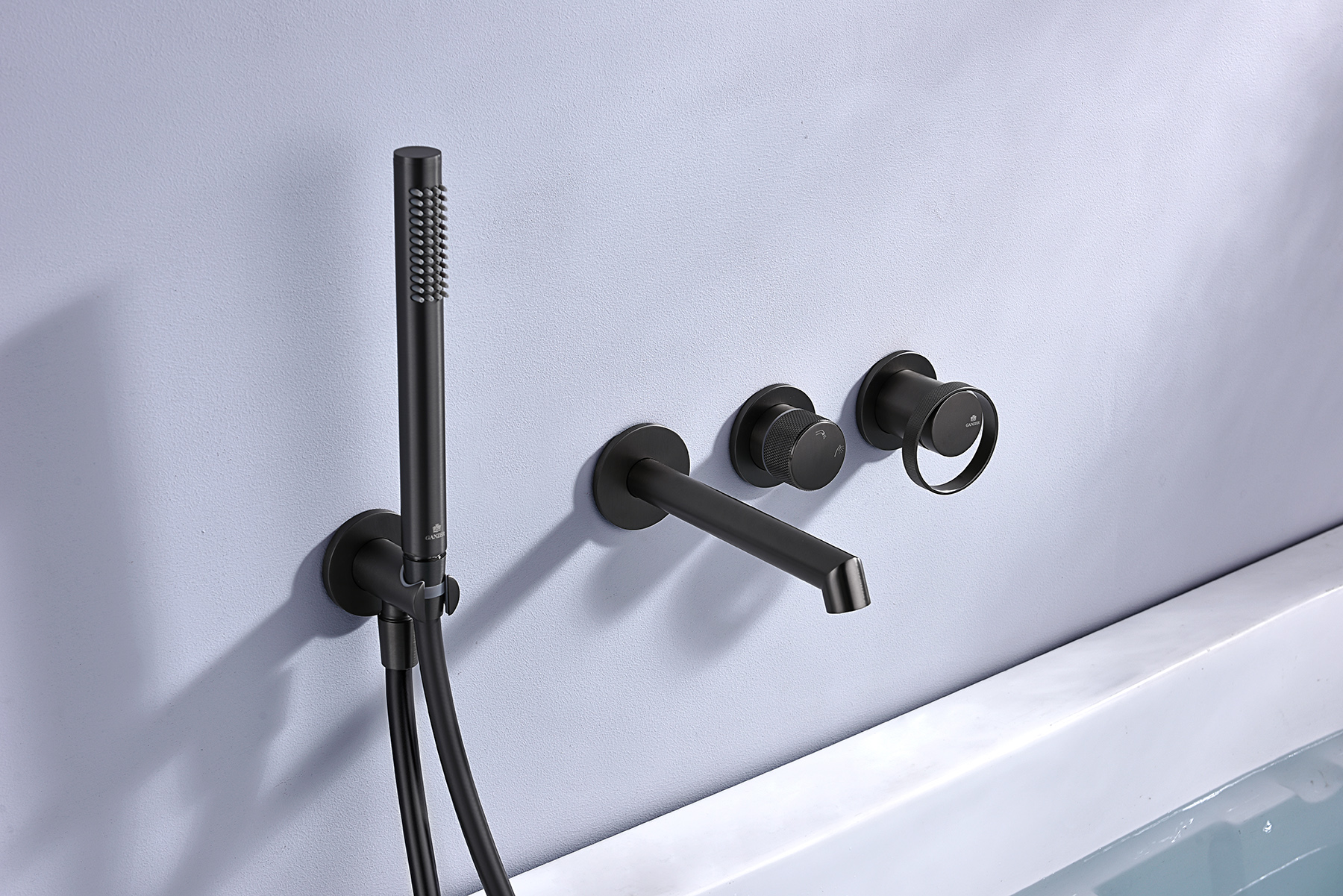 19134-Q Встроенный смес. для ванны  (ГРАФИТ) GANZER  (6/1шт)