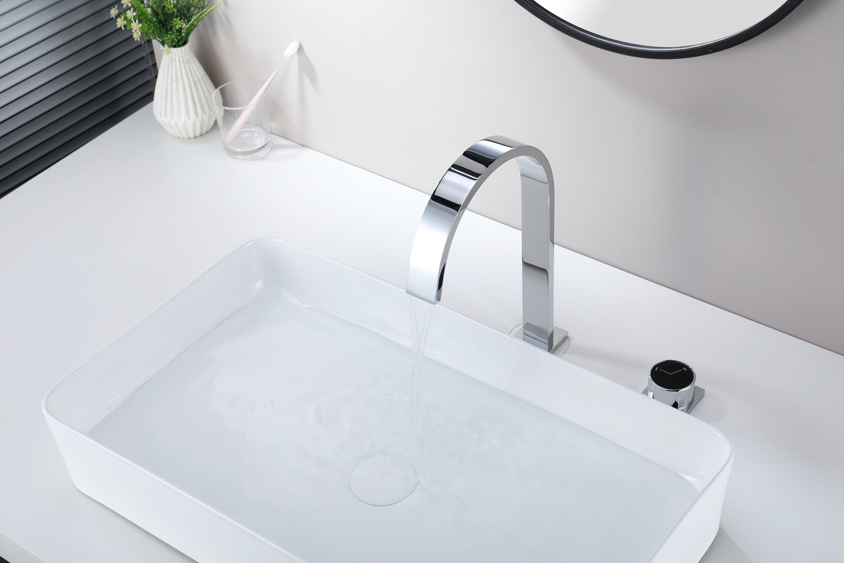 01112 Смеситель на борт раковины (2-отв,ХРОМ)  GANZER (10/1шт)