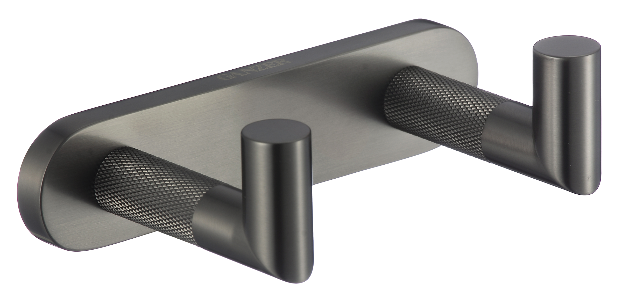 19552-Q Крючок двойной для полотенец (ГРАФИТ) GANZER  (20/1шт)