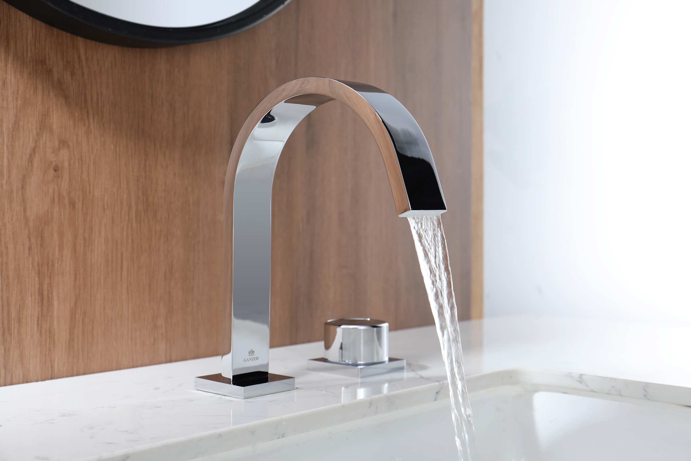 01111 Смеситель на борт раковины (2-отв,ХРОМ)  GANZER (10/1шт)