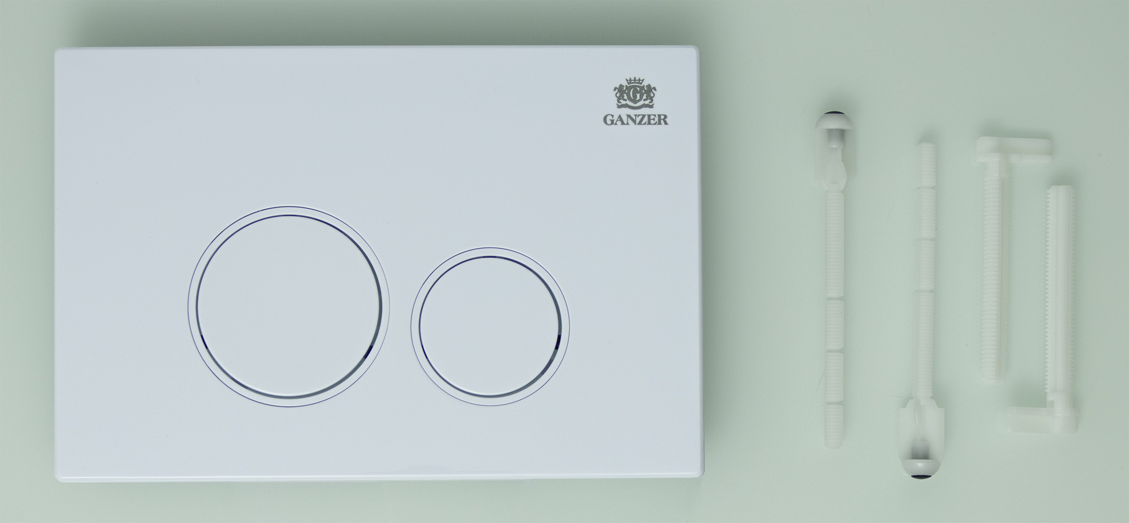 Кнопка для инсталляции с  КРУГ. клав. (БЕЛЫЙ)  GANZER  (24/1шт)