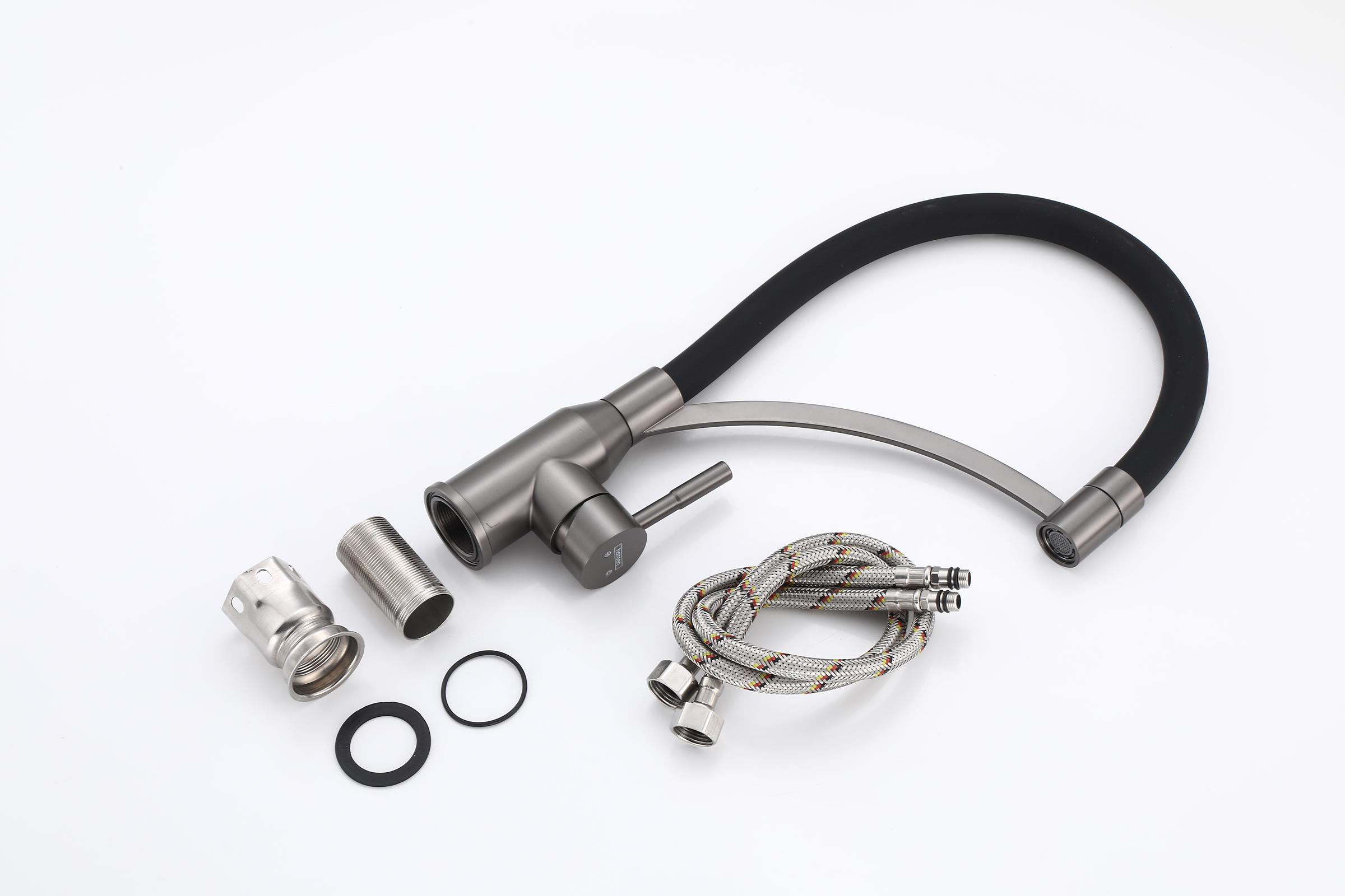 56043-PC Смес. из НЕРЖ. для кух. (ГРАФИТ с гиб. ЧЕР. изл.) HANSEN  (20/1шт)