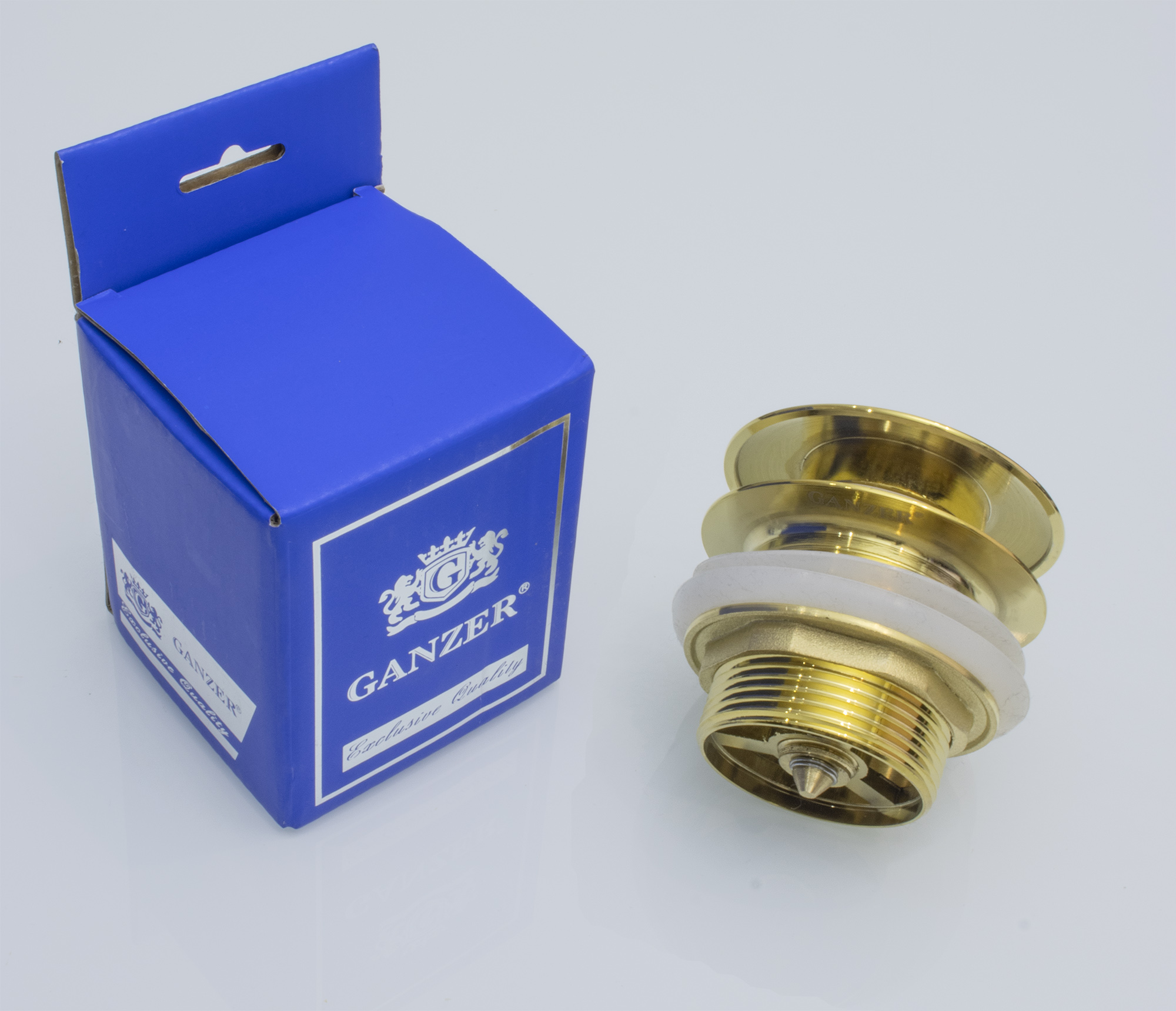 Донный клапан на ванну 1"1/2 (Мат. Золото) GANZER  (50/1шт)