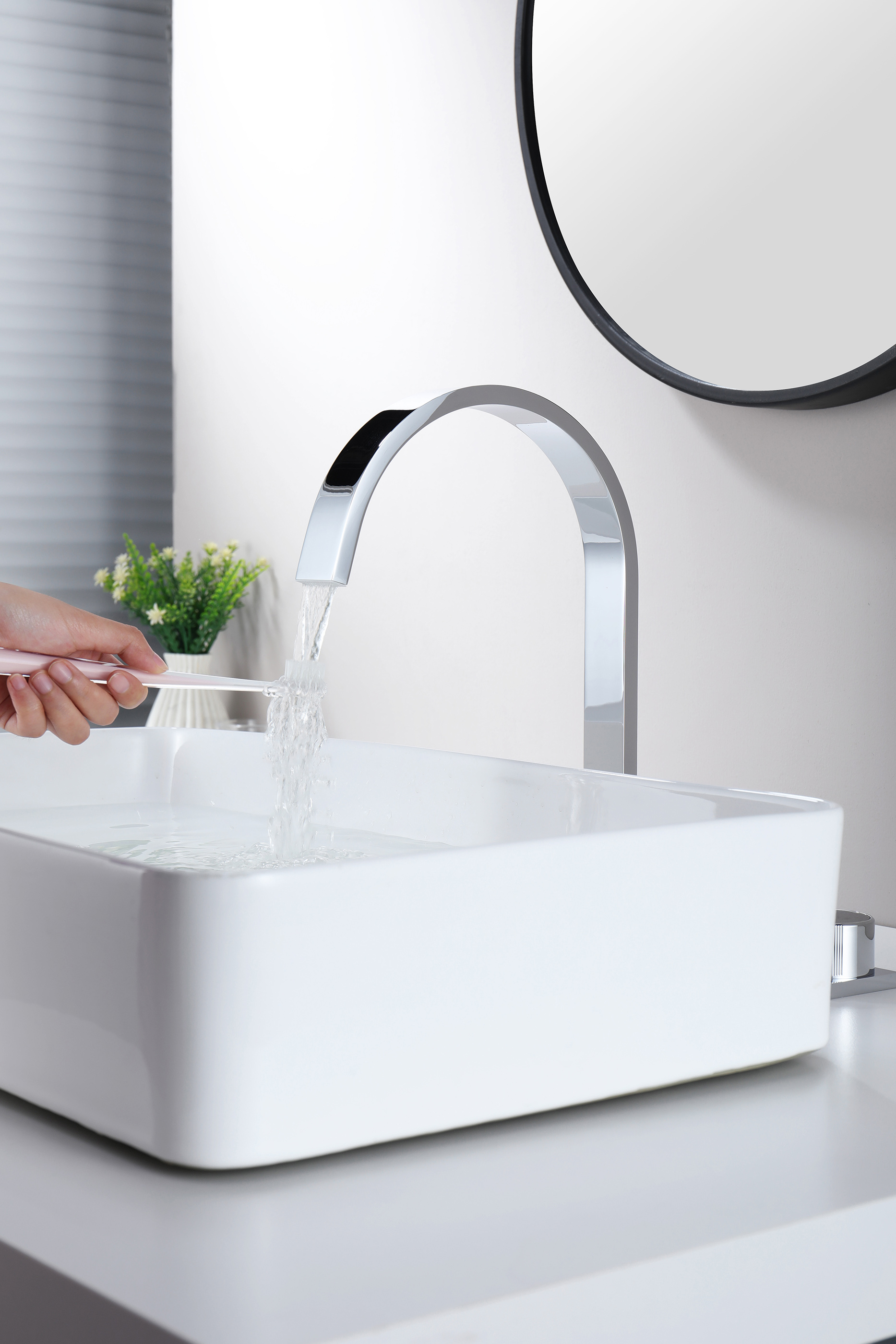 01112 Смеситель на борт раковины (2-отв,ХРОМ)  GANZER (10/1шт)