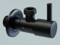 Кран угловой с отр. 1/2 х 1/2 нерж,черный (КРУГ.) ViEiR  (100/1шт)