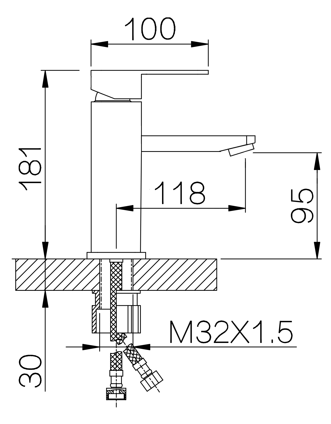 10028-C Смес. од. из НЕРЖ. для рак. (ЧЕРНЫЙ) HANSEN  (10/1шт)