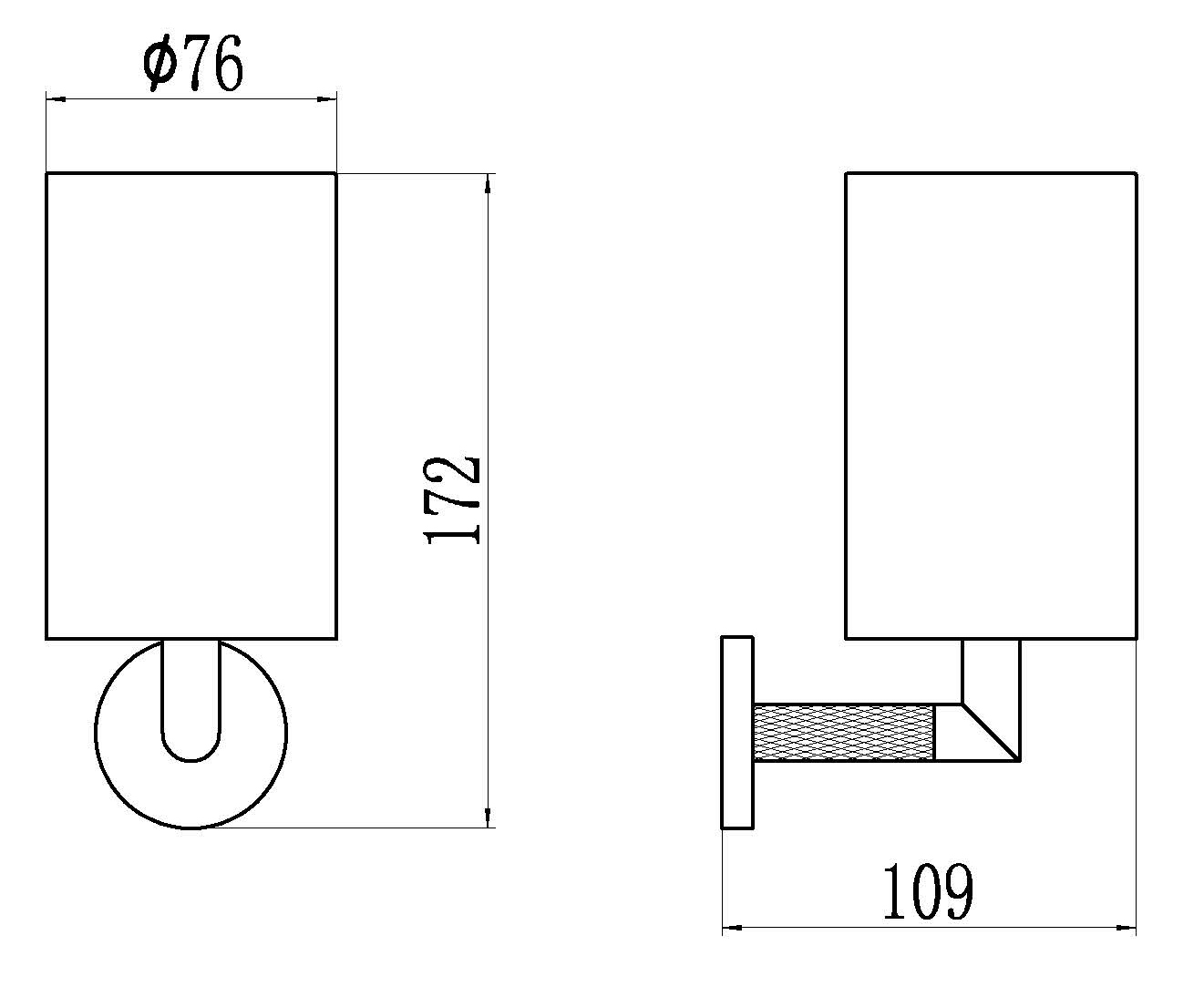 19560-C Стакан кварил. для зубных щеток (ЧЕРНЫЙ) GANZER  (10/шт)