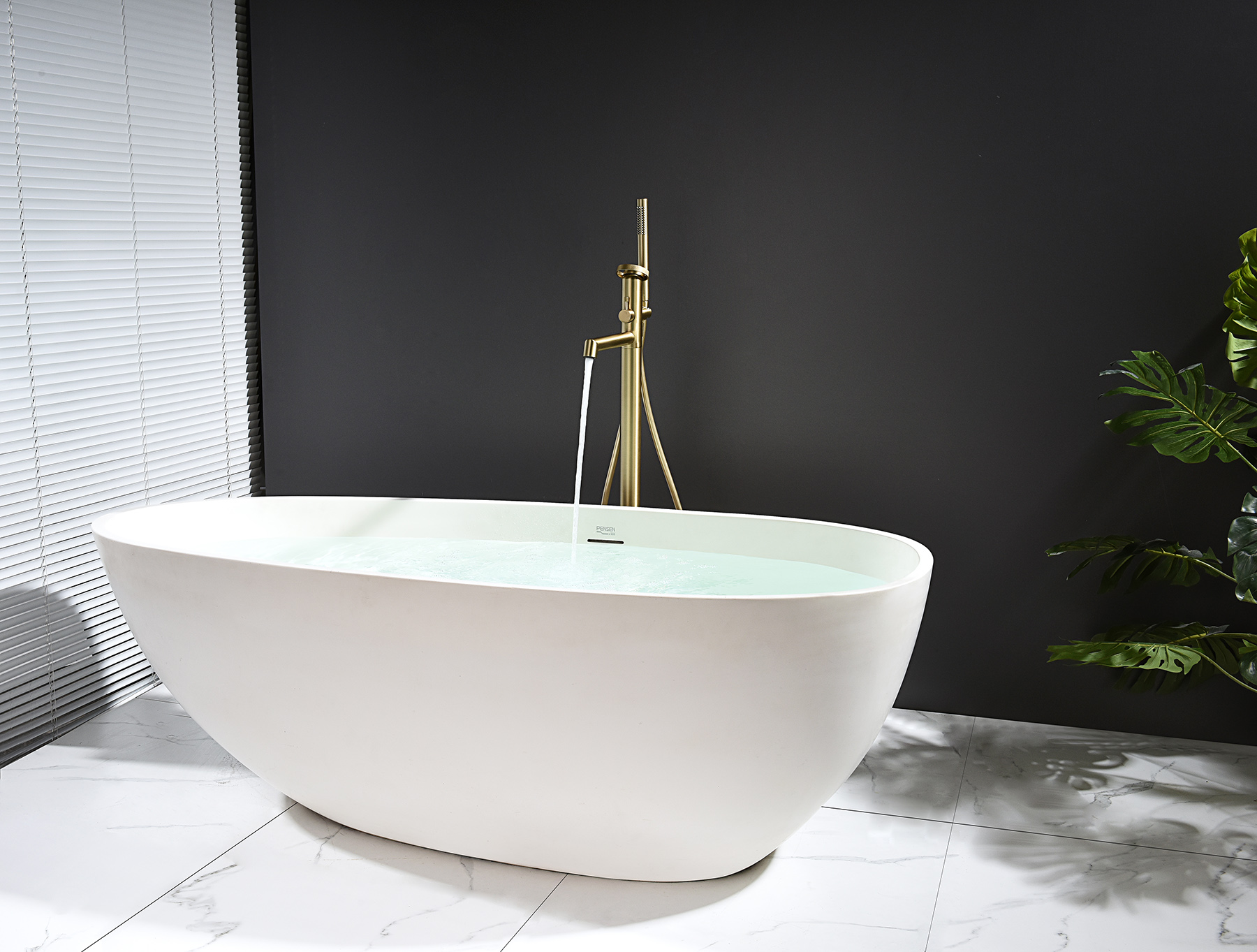 19181-S Смеситель напольный для ванны (Мат. Золото) GANZER  (5/1шт)