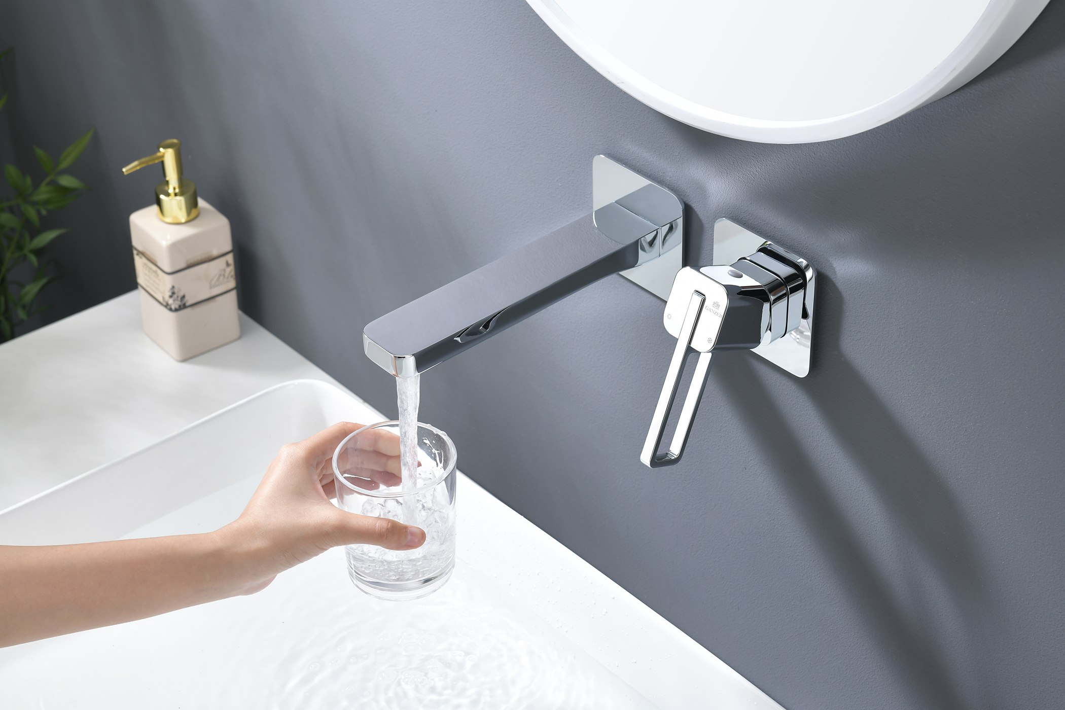 12144 Встроенный смес для рак. (ХРОМ) GANZER  (10/1шт)