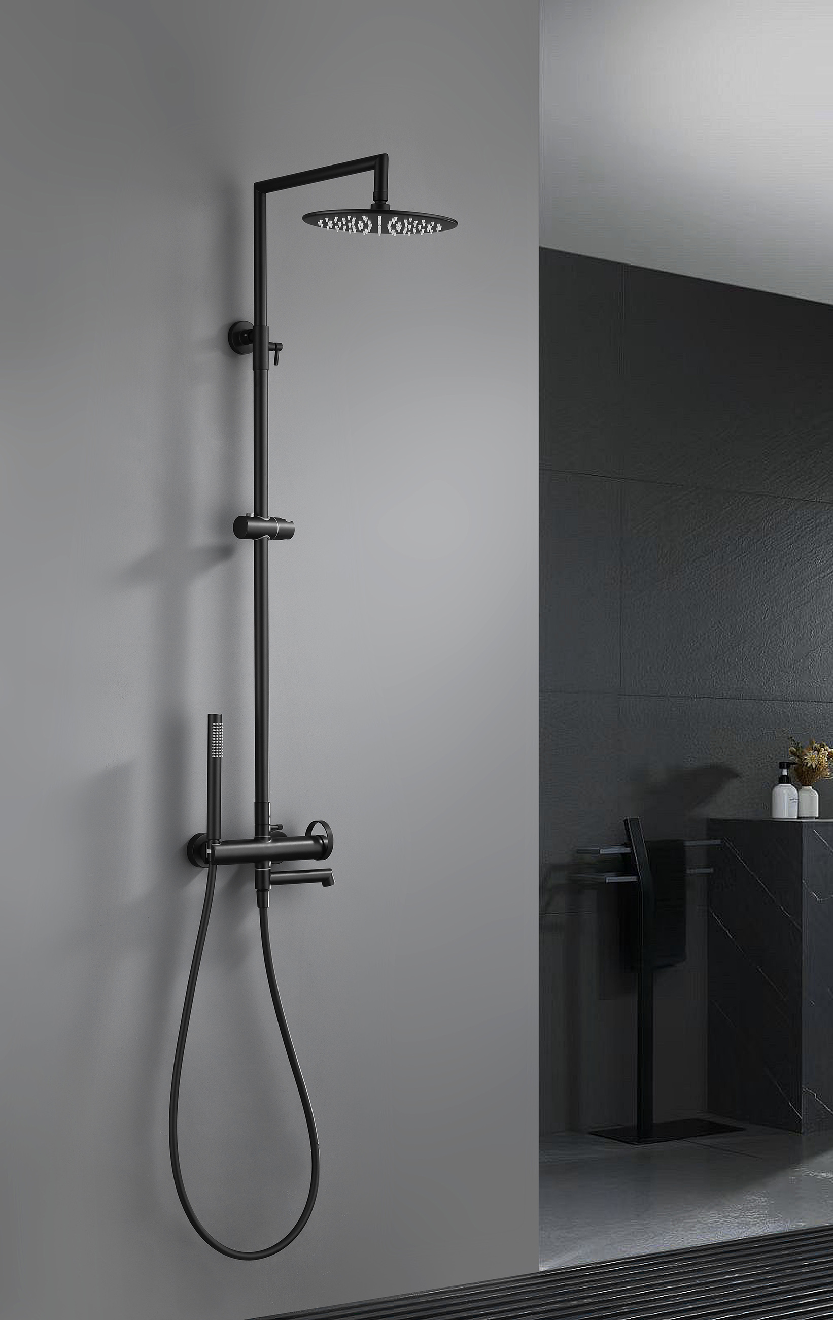 19162-C Душевая система (ЧЕРНЫЙ) GANZER (5/1шт)