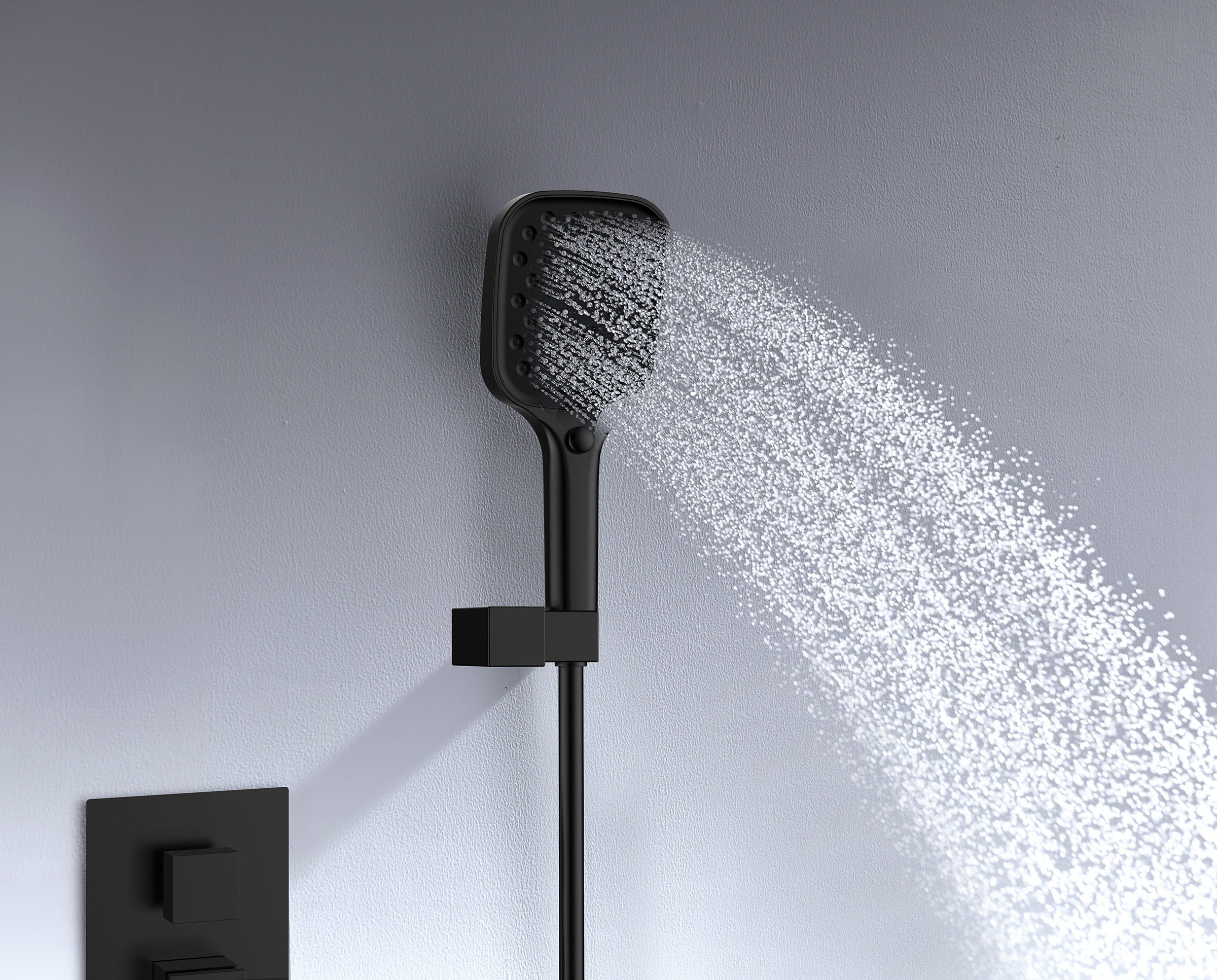 05165-C Смеситель встраиваемый для душа с 3-функ. (ЧЕРНЫЙ) GANZER (6/1шт)