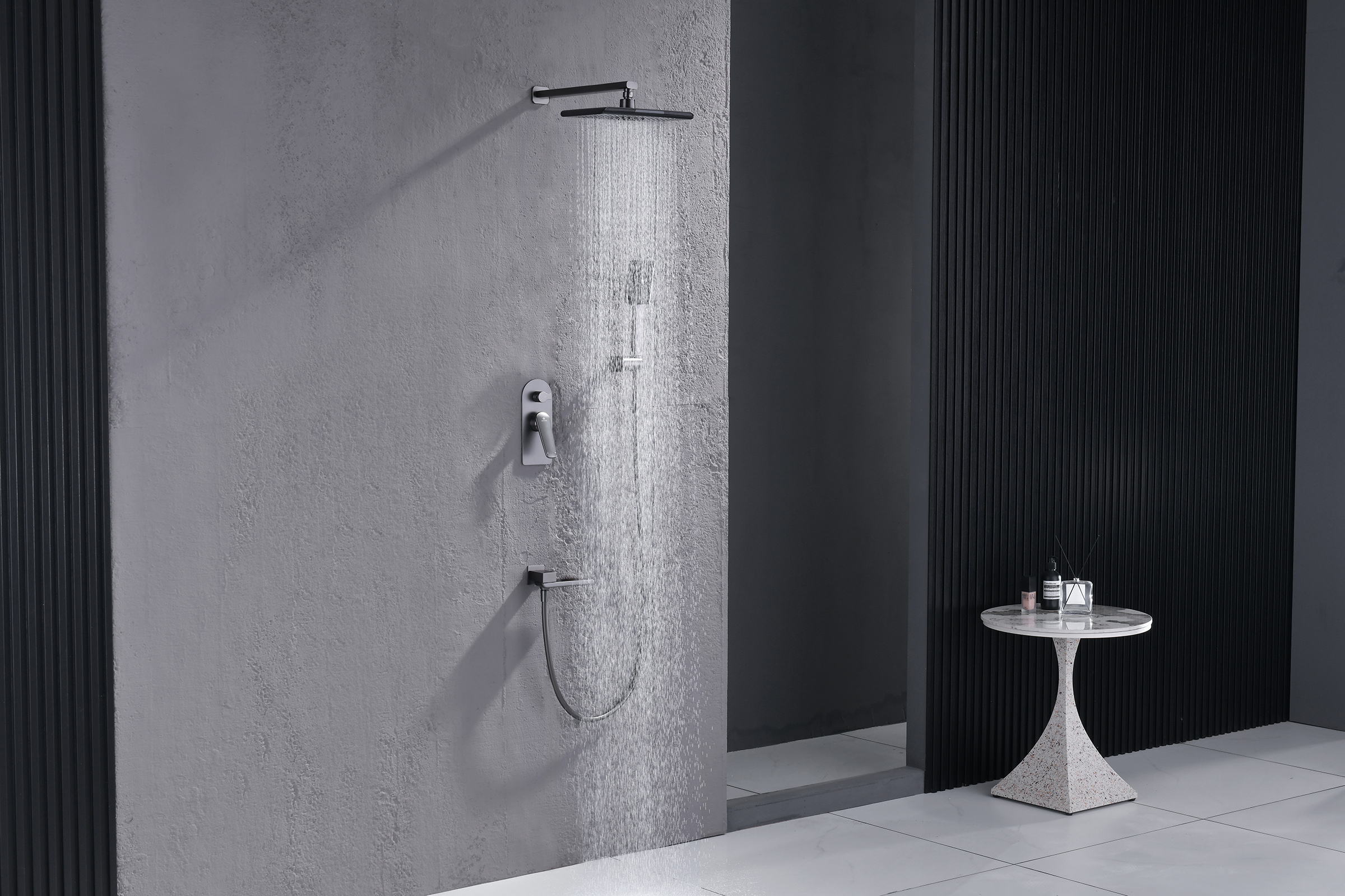 02165-Q Смеситель встраиваемый для душа с 3-функ. (ГРАФИТ) GANZER (6/1шт)