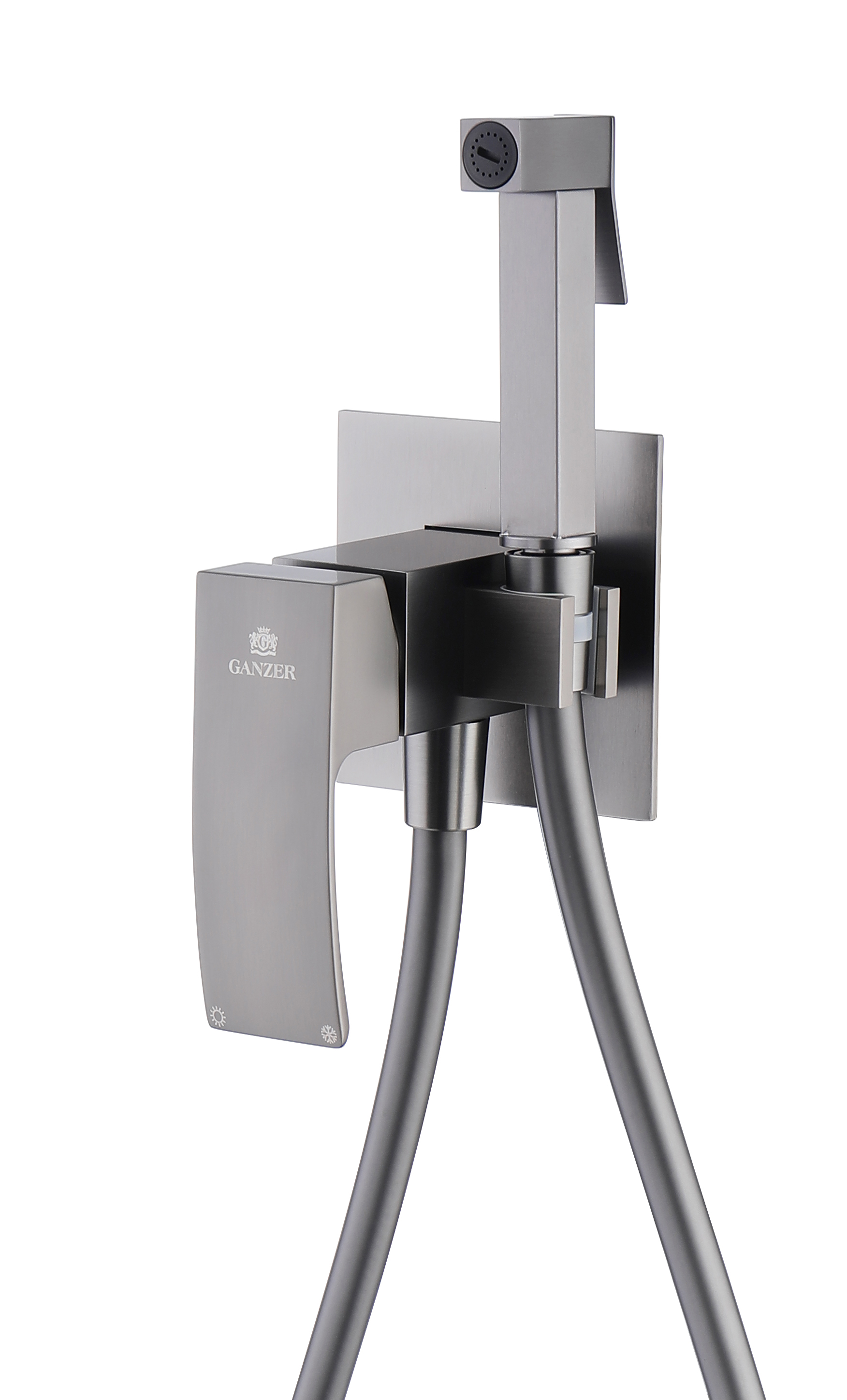 44157-Q Смеситель встраиваемый с ГИГ. душем (ГРАФИТ) GANZER (10/1шт)