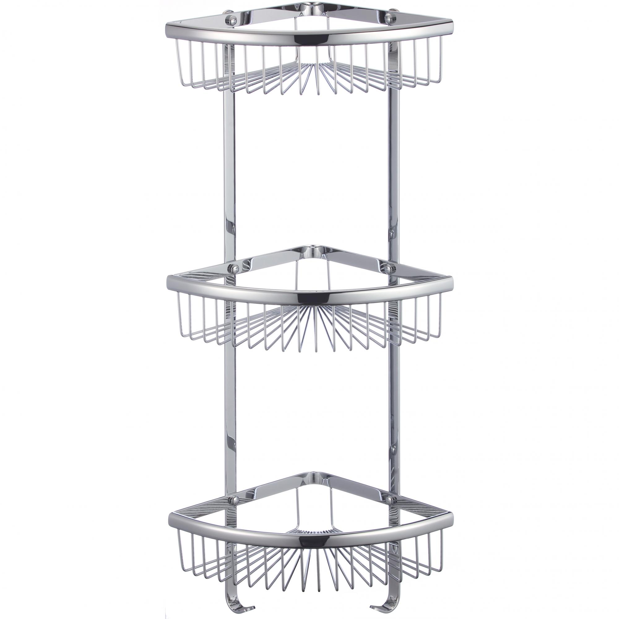 30063 Угловая сетчатая 3-я полка (ХРОМ) GANZER (5/1шт)