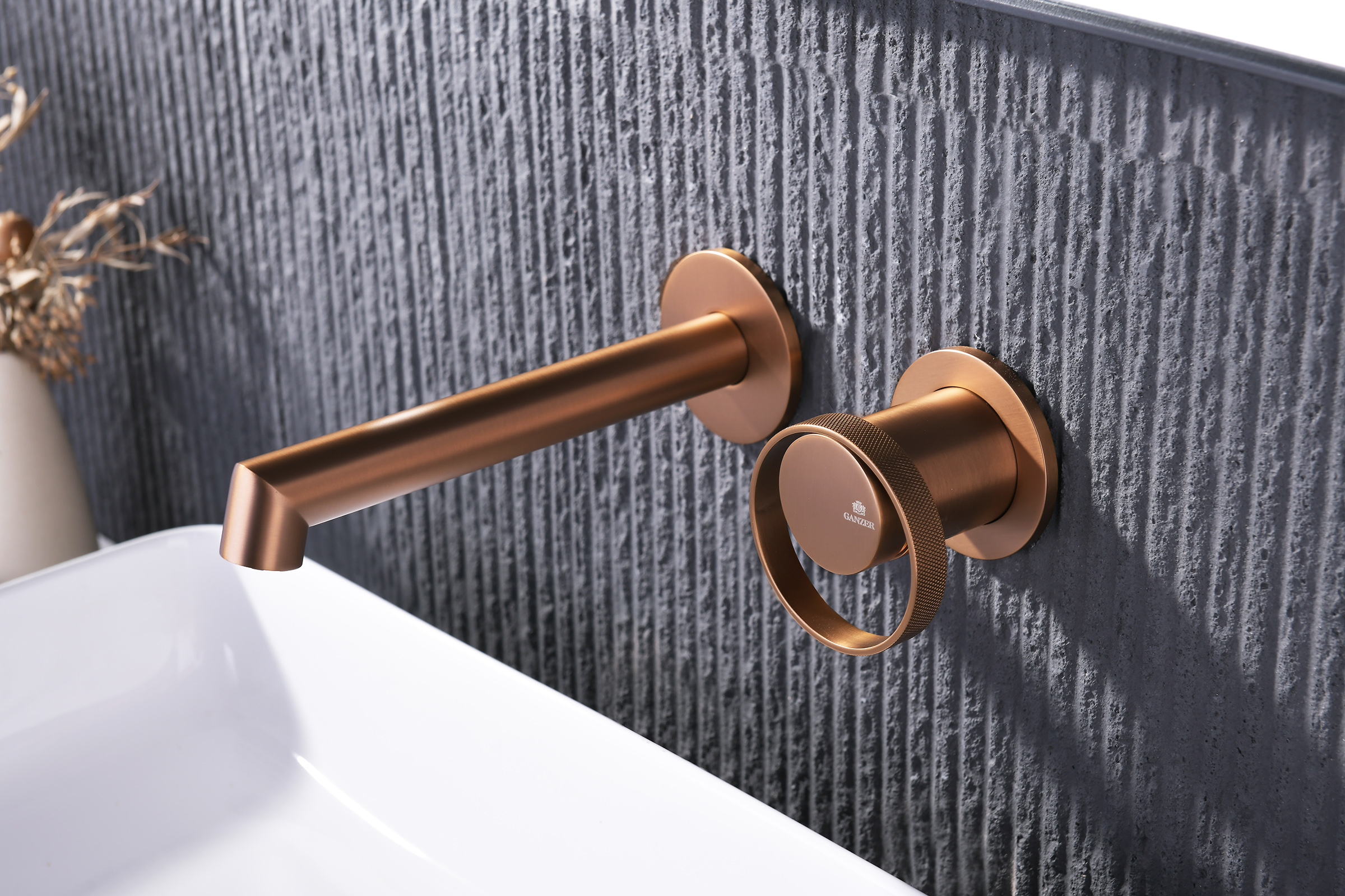 19144-R Встроенный смес для рак. (Роз. Золото) GANZER  (10/1шт)