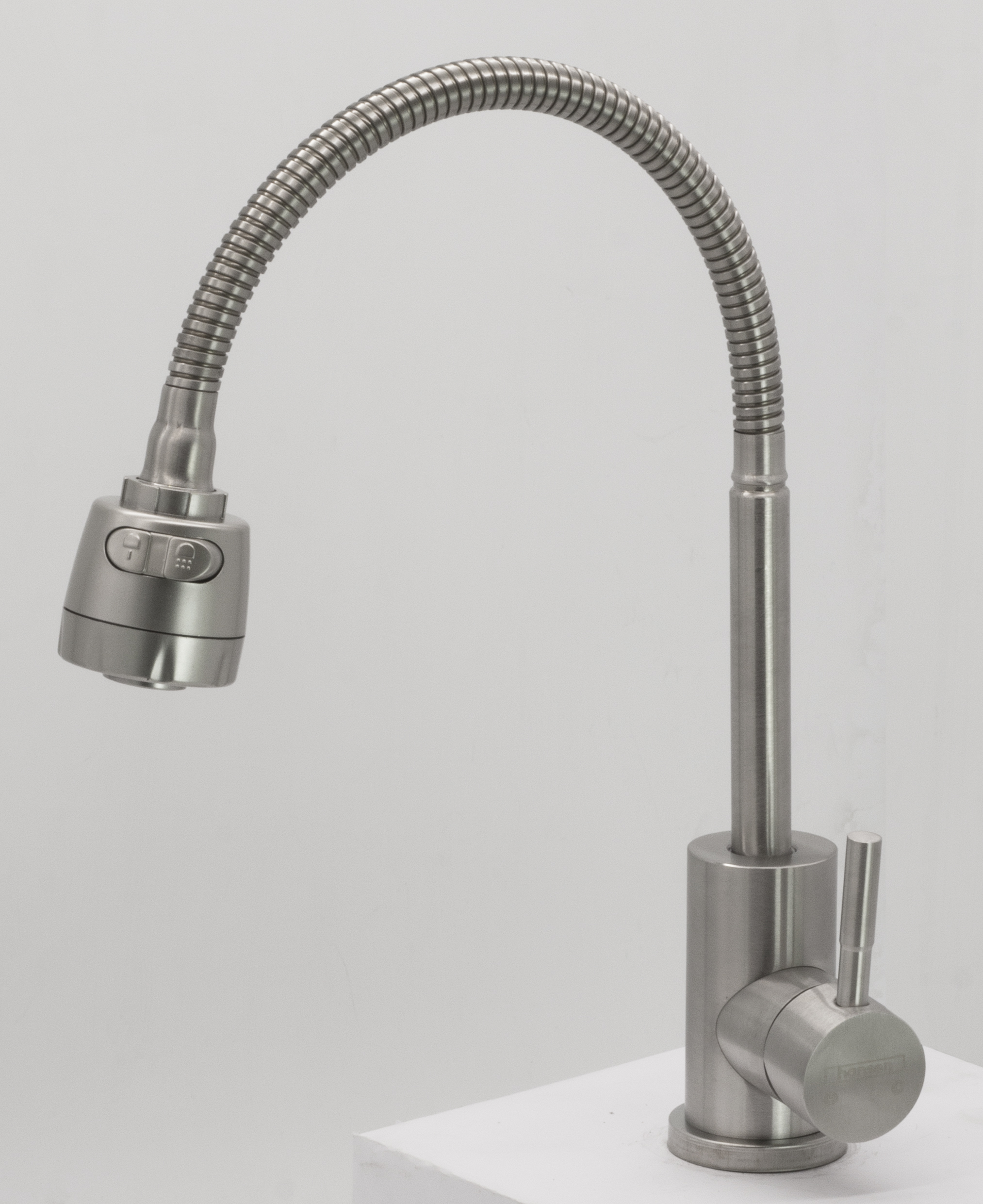 52032-G Смеситель для кухни НЕРЖ с гиб. изл. (САТИН) HANSEN  (10/1шт)