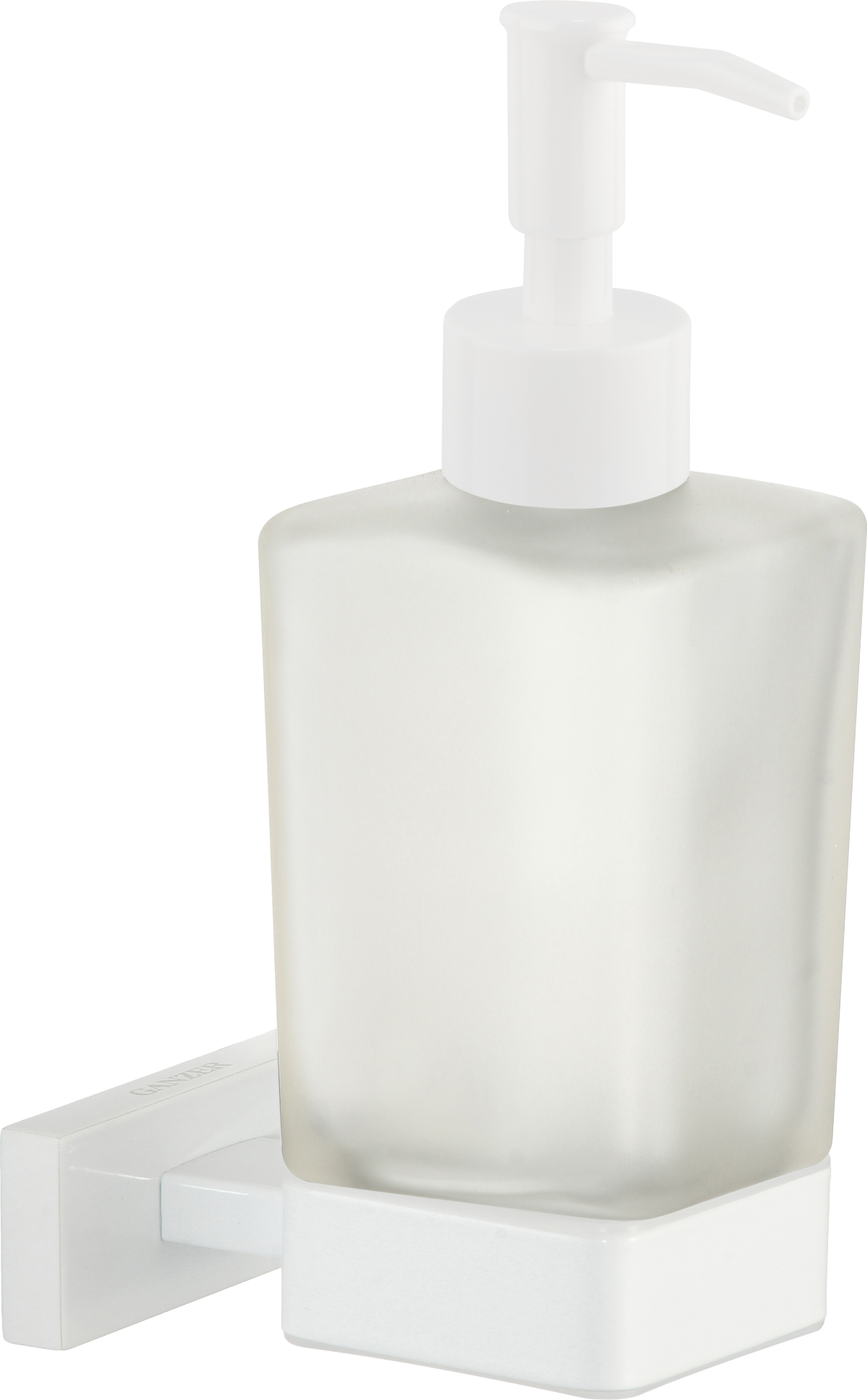 88027-F Дозатор жидкого мыла настенный (БЕЛЫЙ) GANZER  (20/1шт)