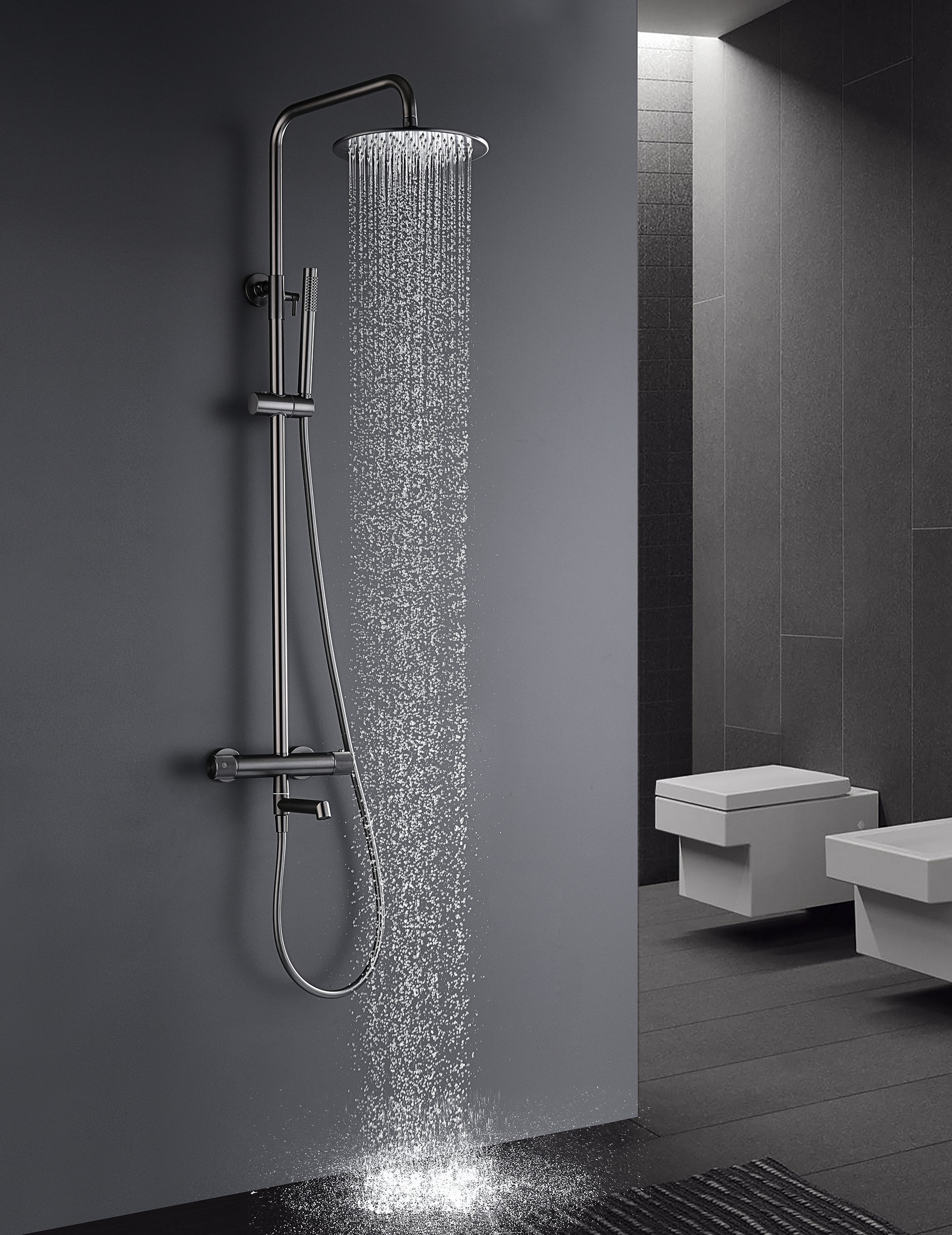 19170-Q Душевая система с термостатом (ГРАФИТ) GANZER (5/1шт)