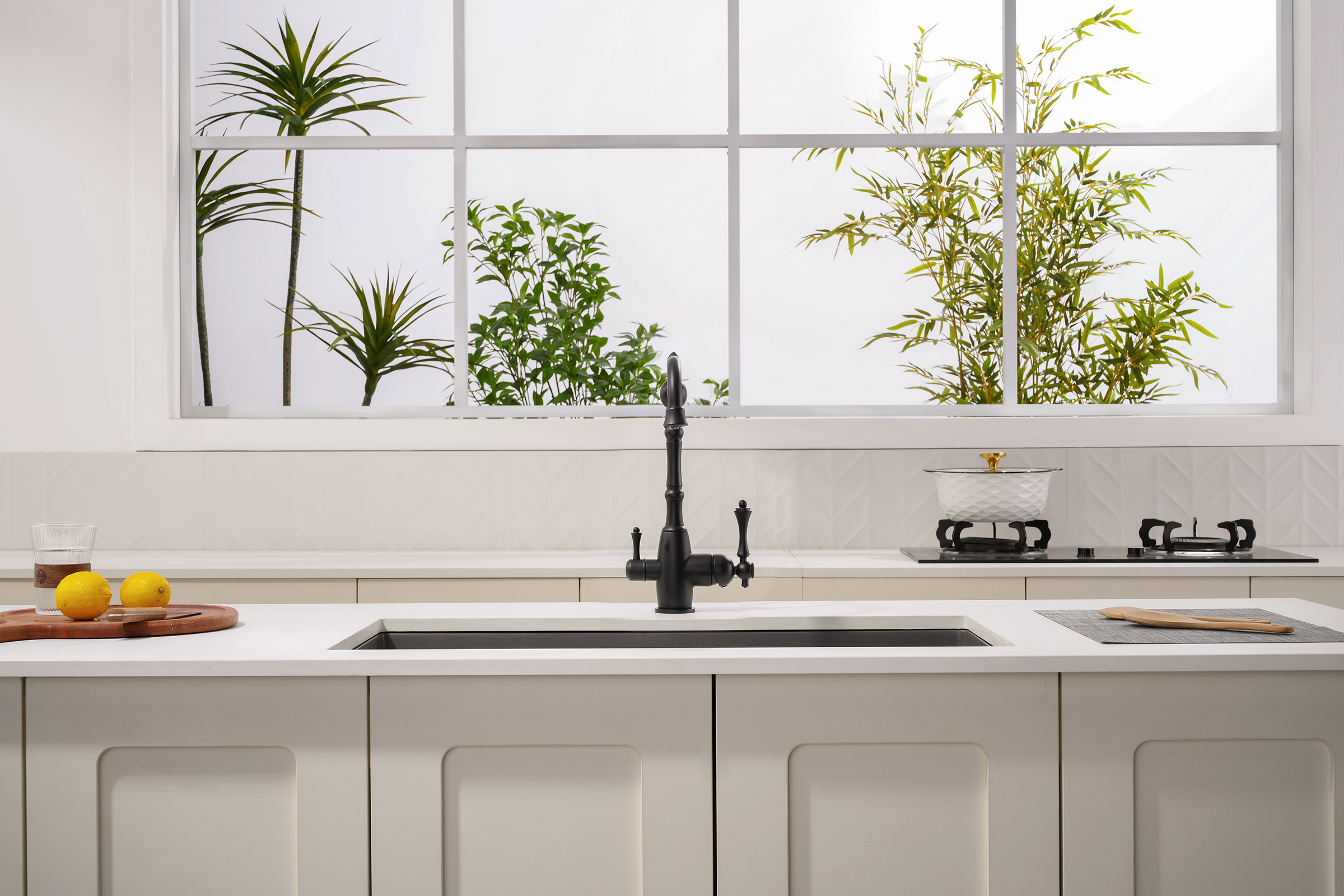 77122-C Смеситель для кухни с под. филь. (ЧЕРНЫЙ) GANZER  (10/1шт)