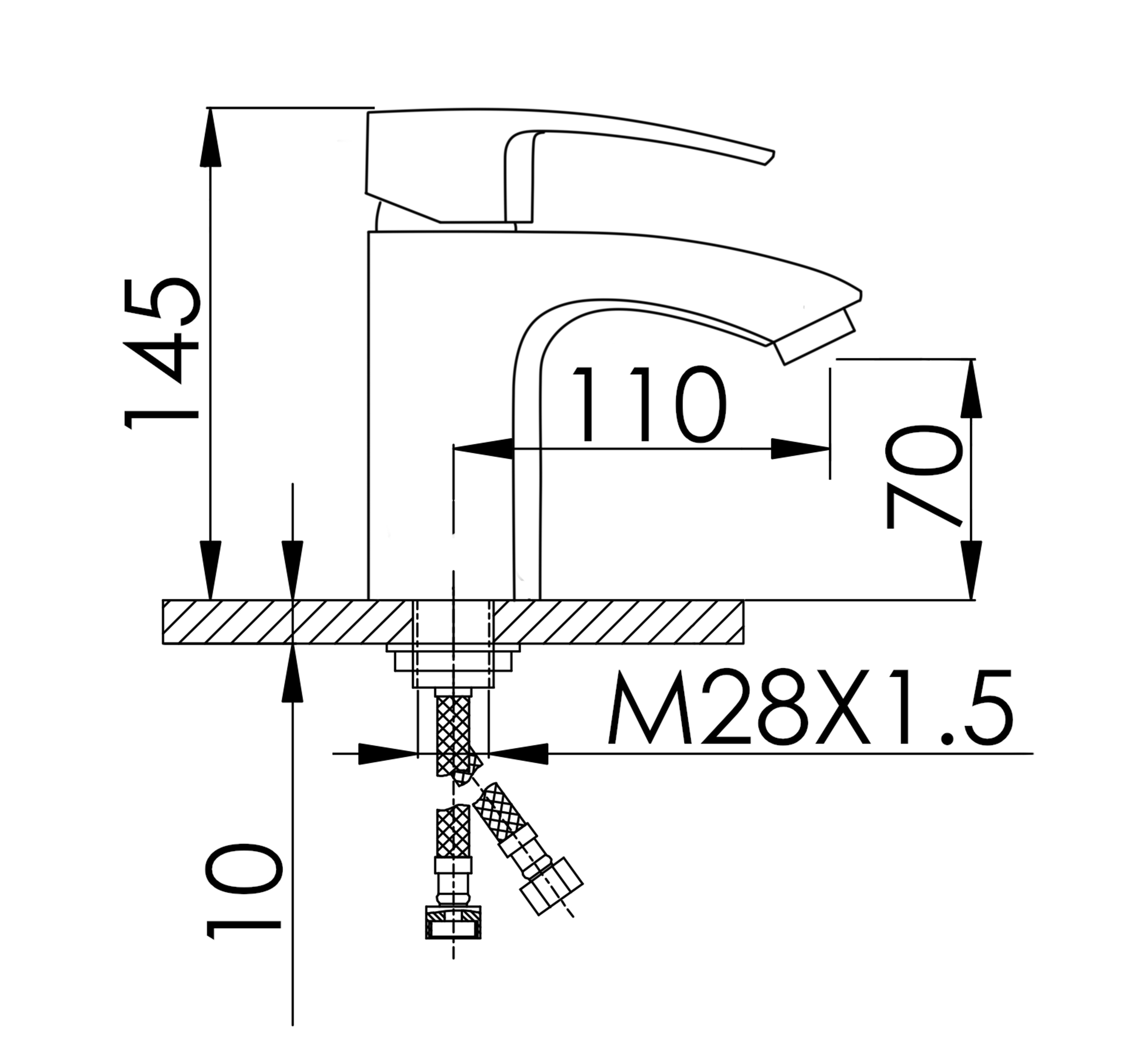 10009 Смеситель для умывальника HANSEN  (10/1шт)