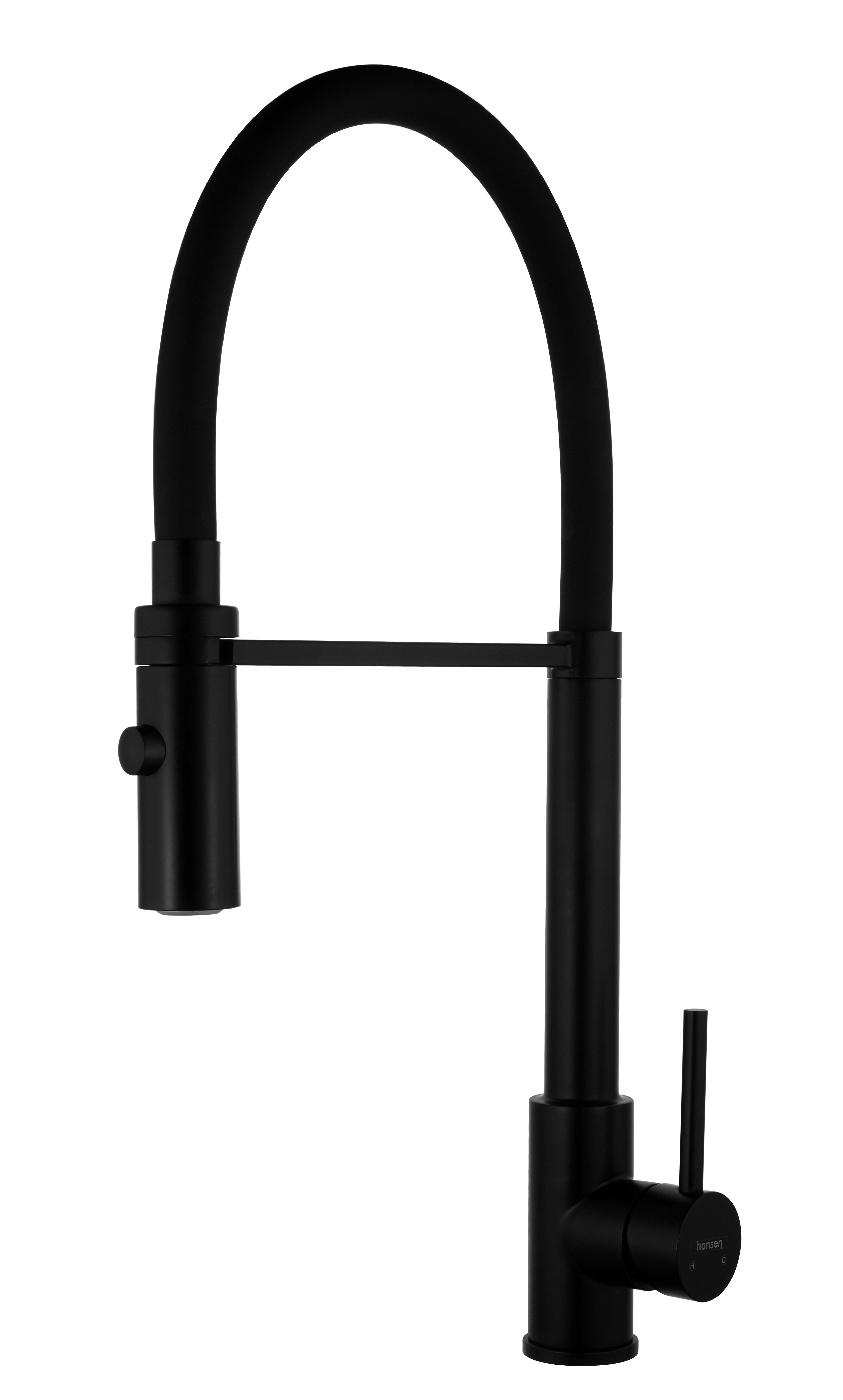 54304-CC Смес. из НЕРЖ. для кух. (ЧЕРНЫЙ с гиб. чер. изл.) HANSEN  (20/1шт)