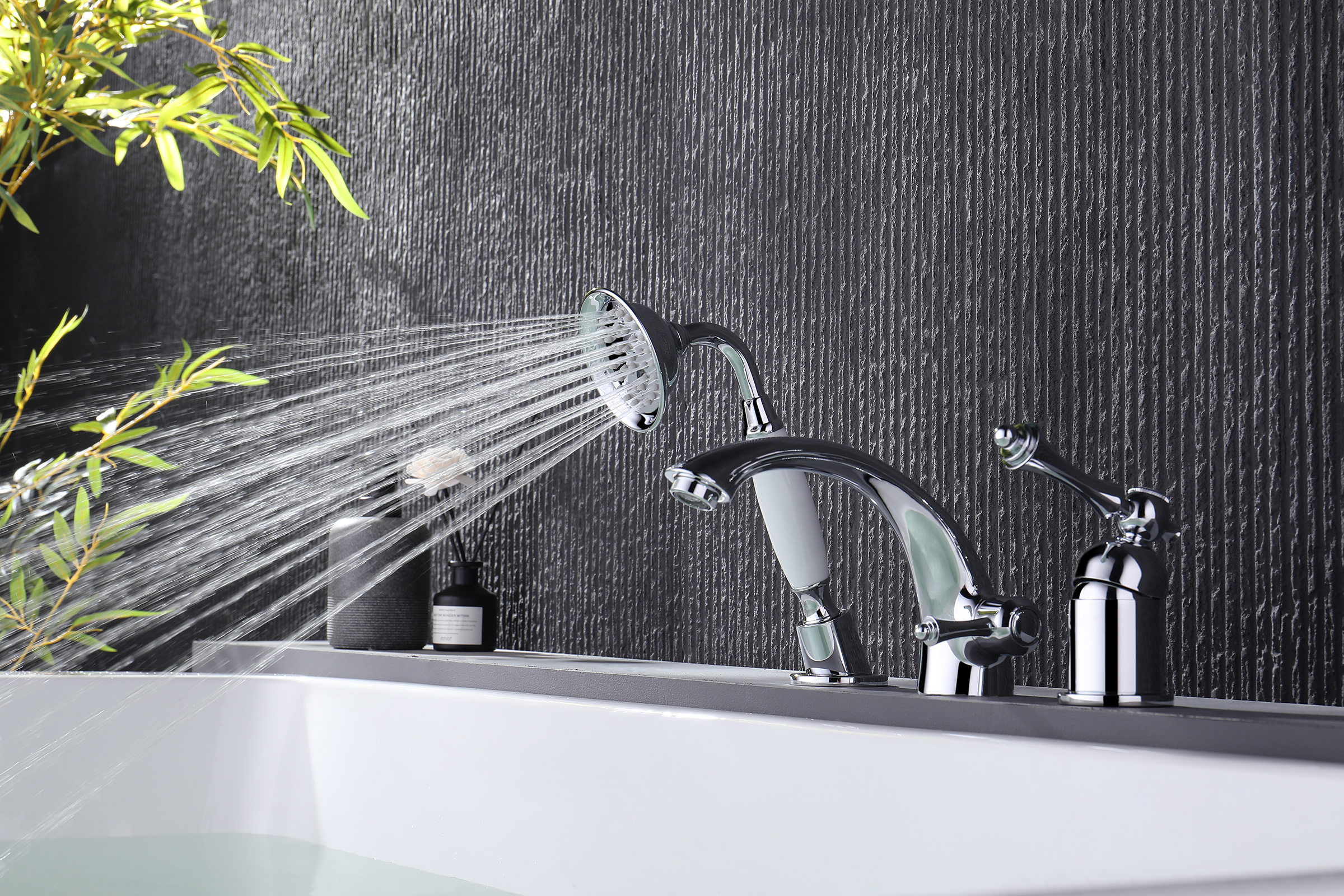 77133 Смеситель на борт ванны (3-отв,ХРОМ)  GANZER (8/1шт)