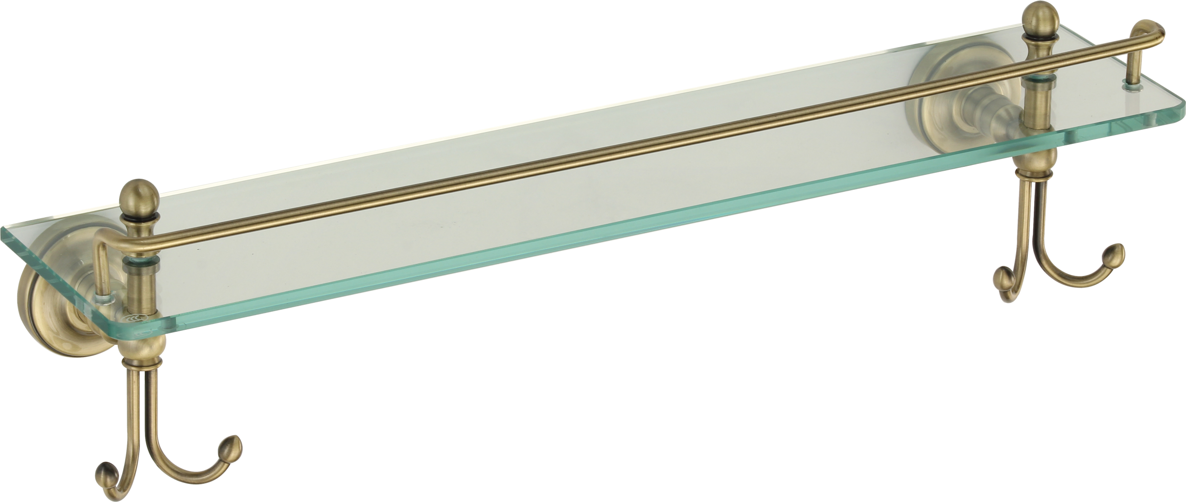 31007-D Полка стеклянная (БРОНЗА) GANZER  (10/1шт)