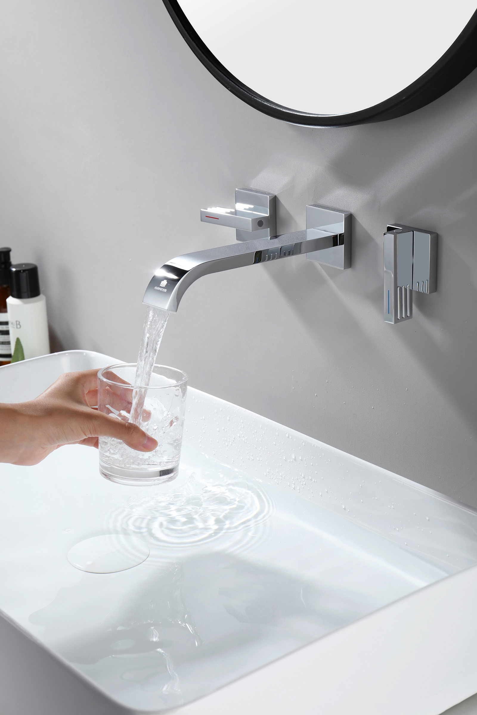 01144 Смеситель встраиваемый для раковины (ХРОМ) GANZER (8/1шт)