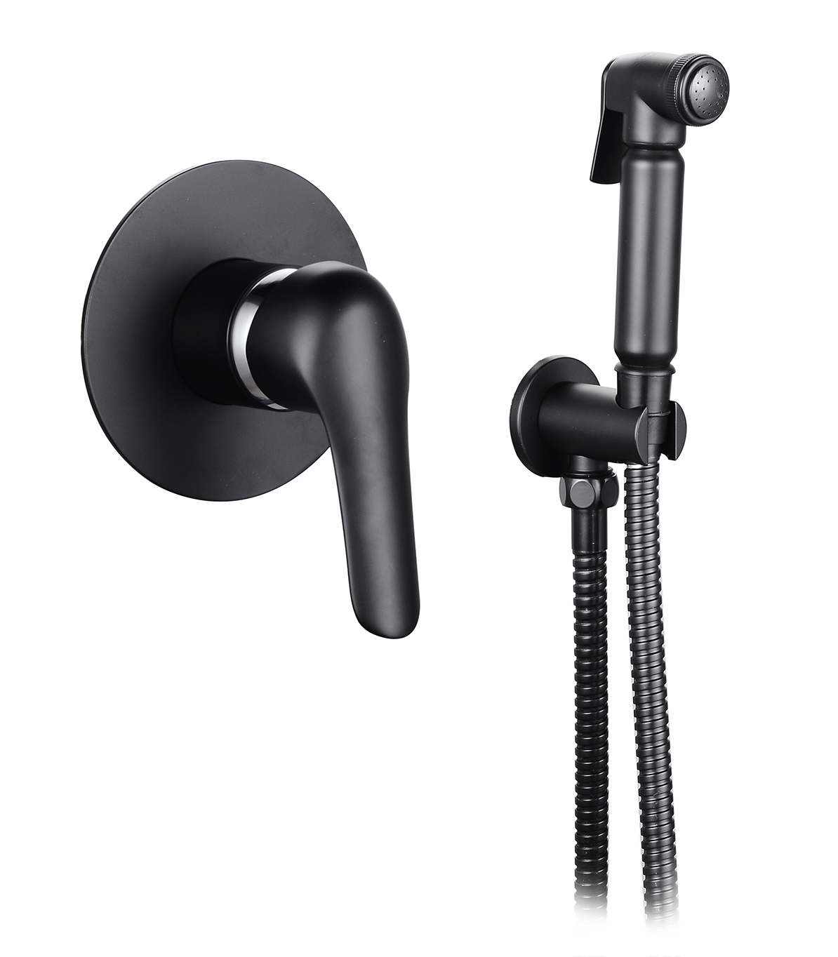 24056-C Комплект скрыт. монтажа (ЧЕРНЫЙ) КРУГЛЫЙ "GANZER"  (10/1шт) Л/К