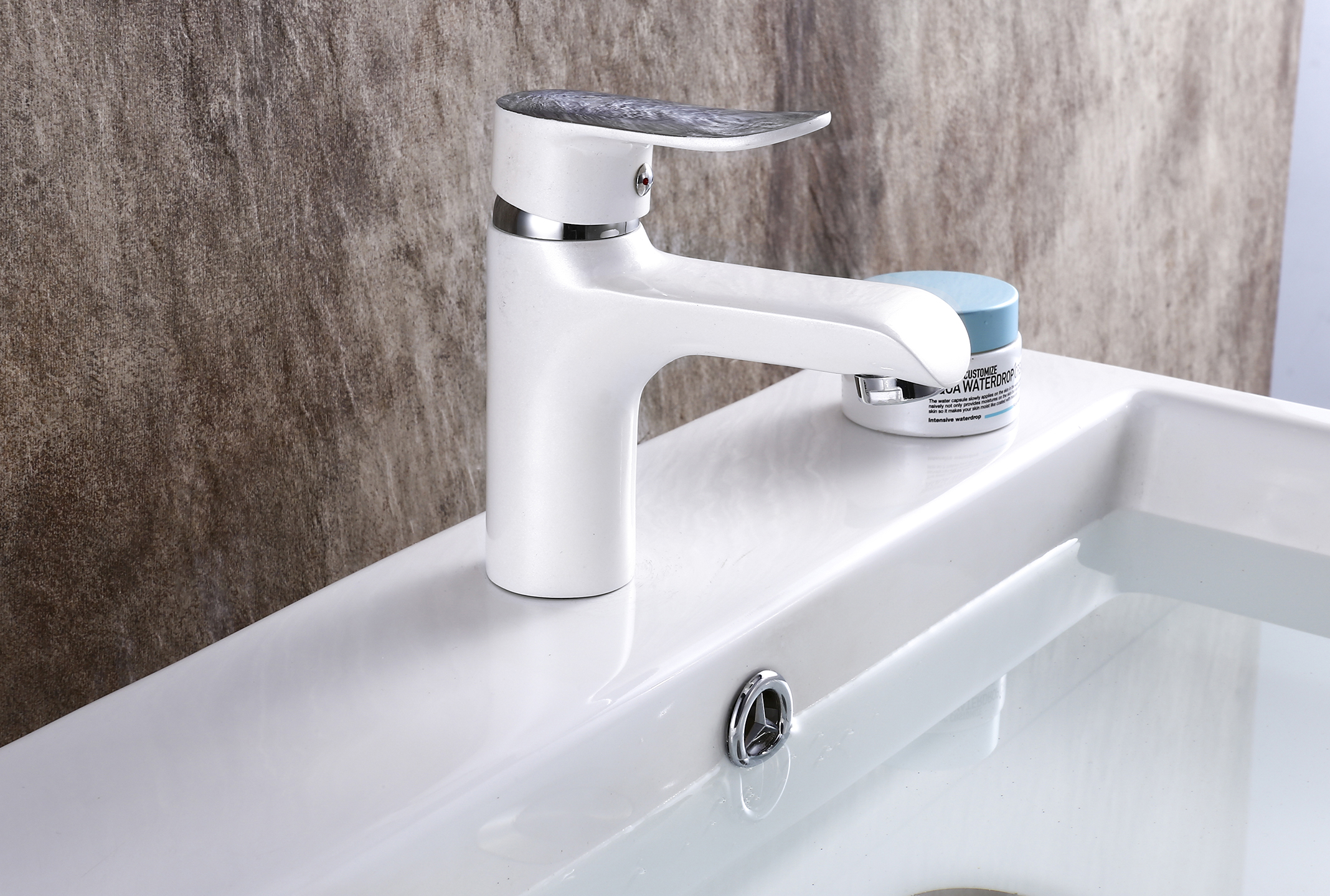 10003-F Смеситель для умывальника (БЕЛЫЙ) HANSEN  (10/1шт)